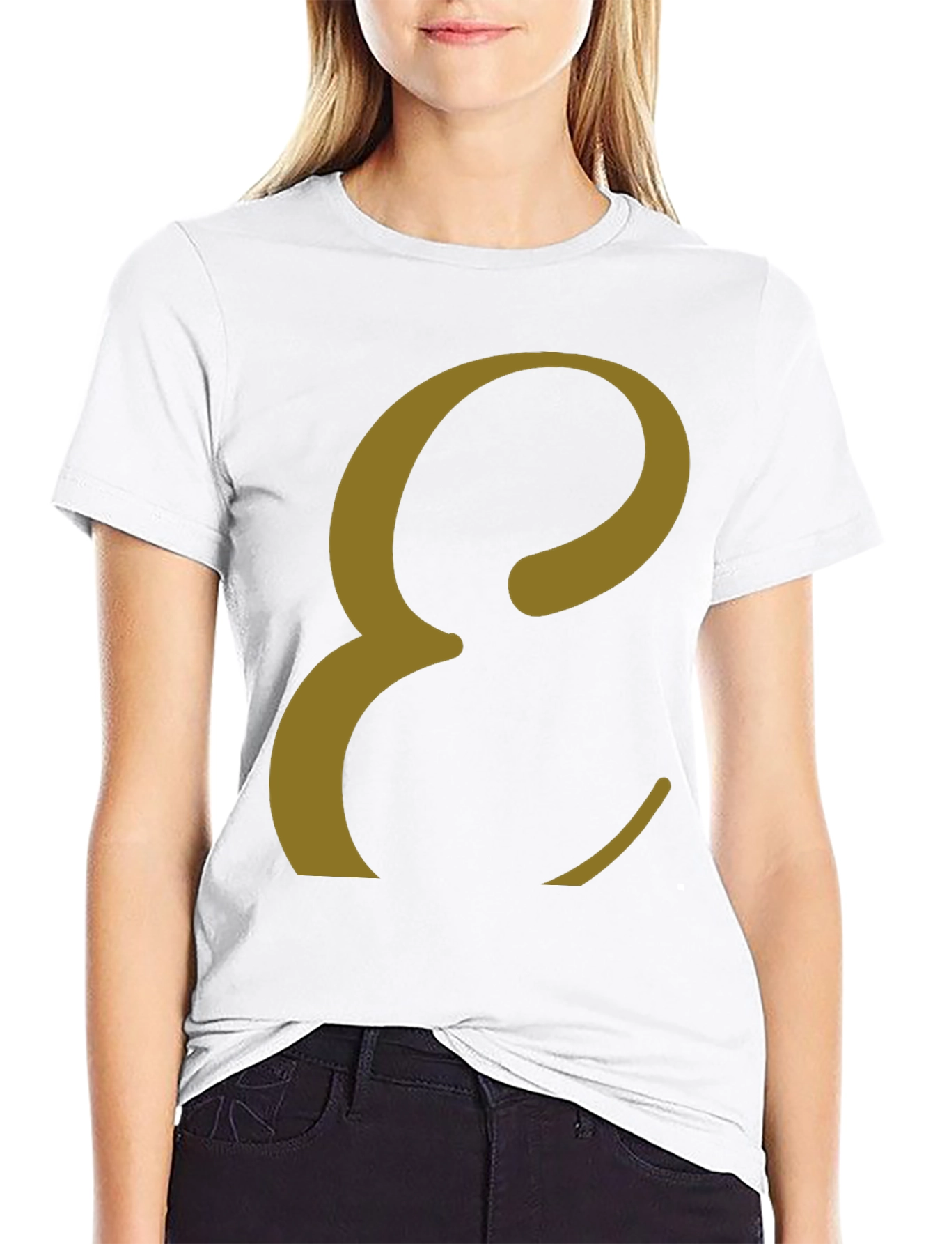 Black Elegant Letter E T-Shirt - Stylish Graphic Tee view 9