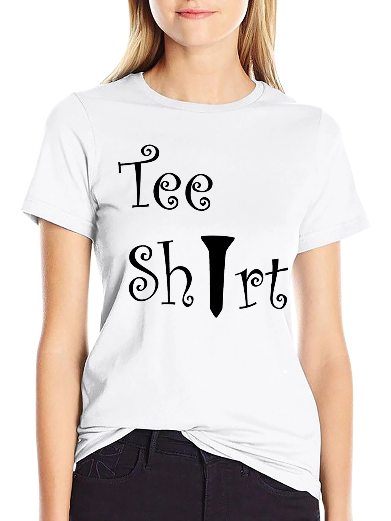 Black Novelty Tee Shirt - 'Tee Shirt' Graphic view 9