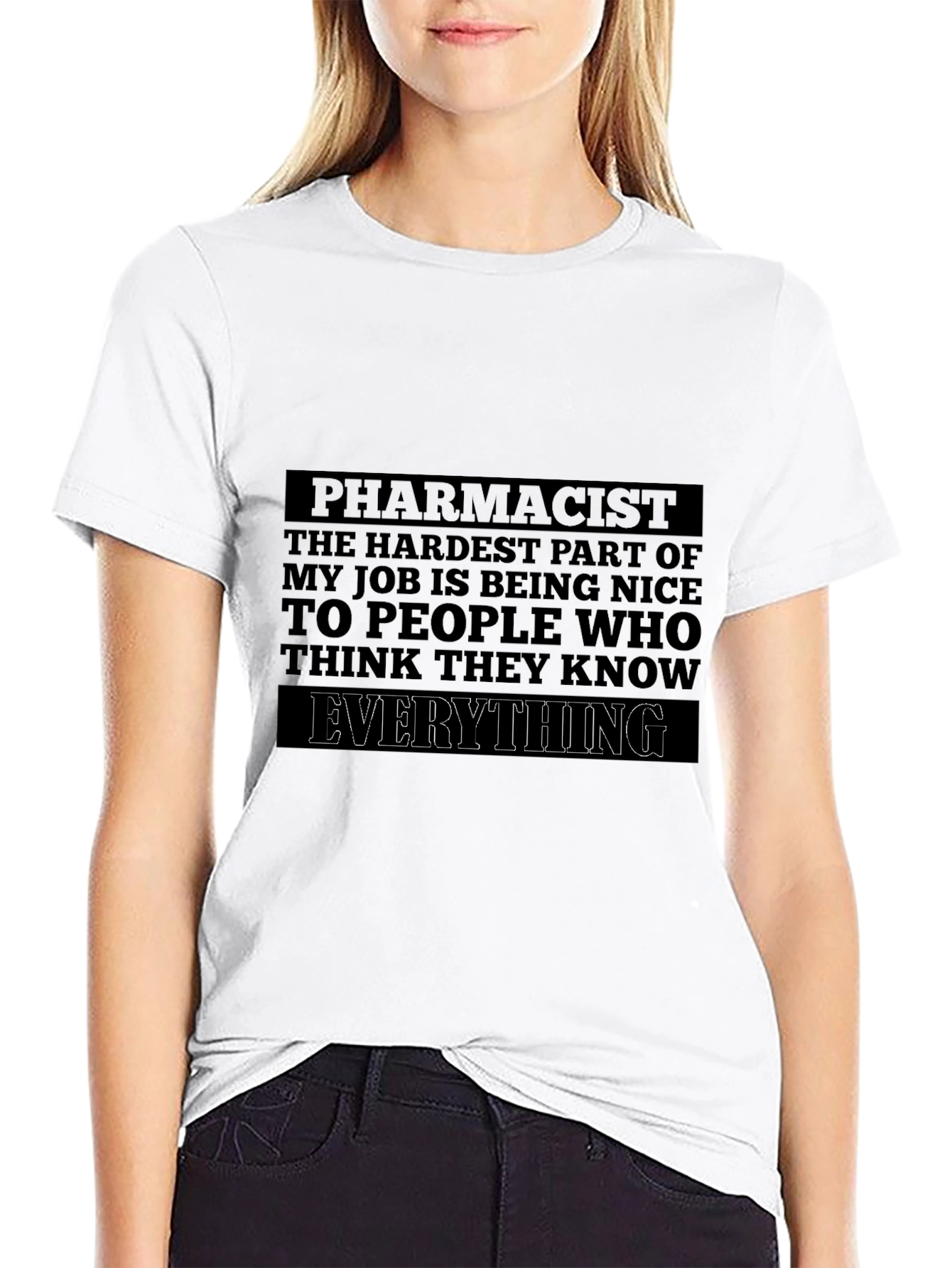 Black Funny Pharmacist T-Shirt - Hardest Job Being Nice view 9