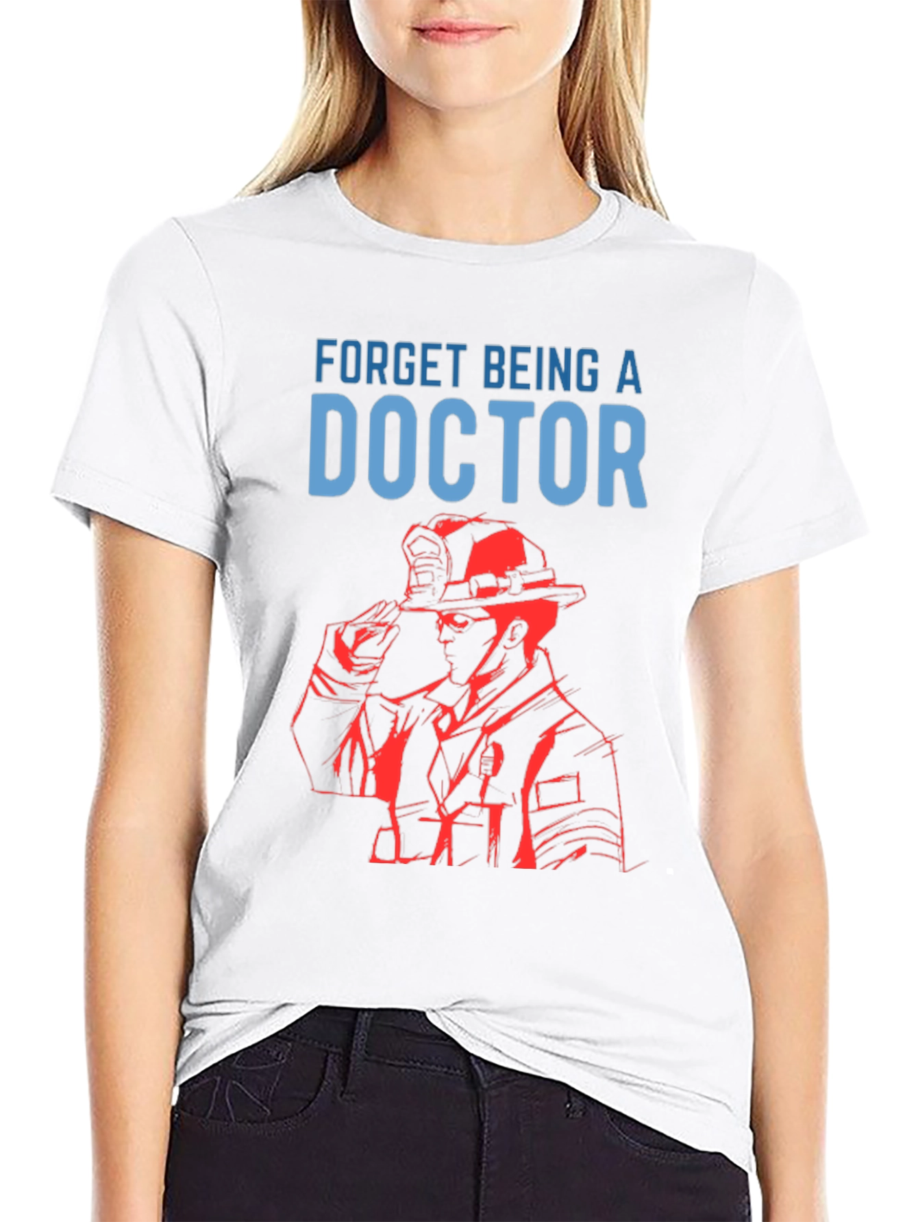 Black Firefighter T-Shirt - Forget Doctor! view 9