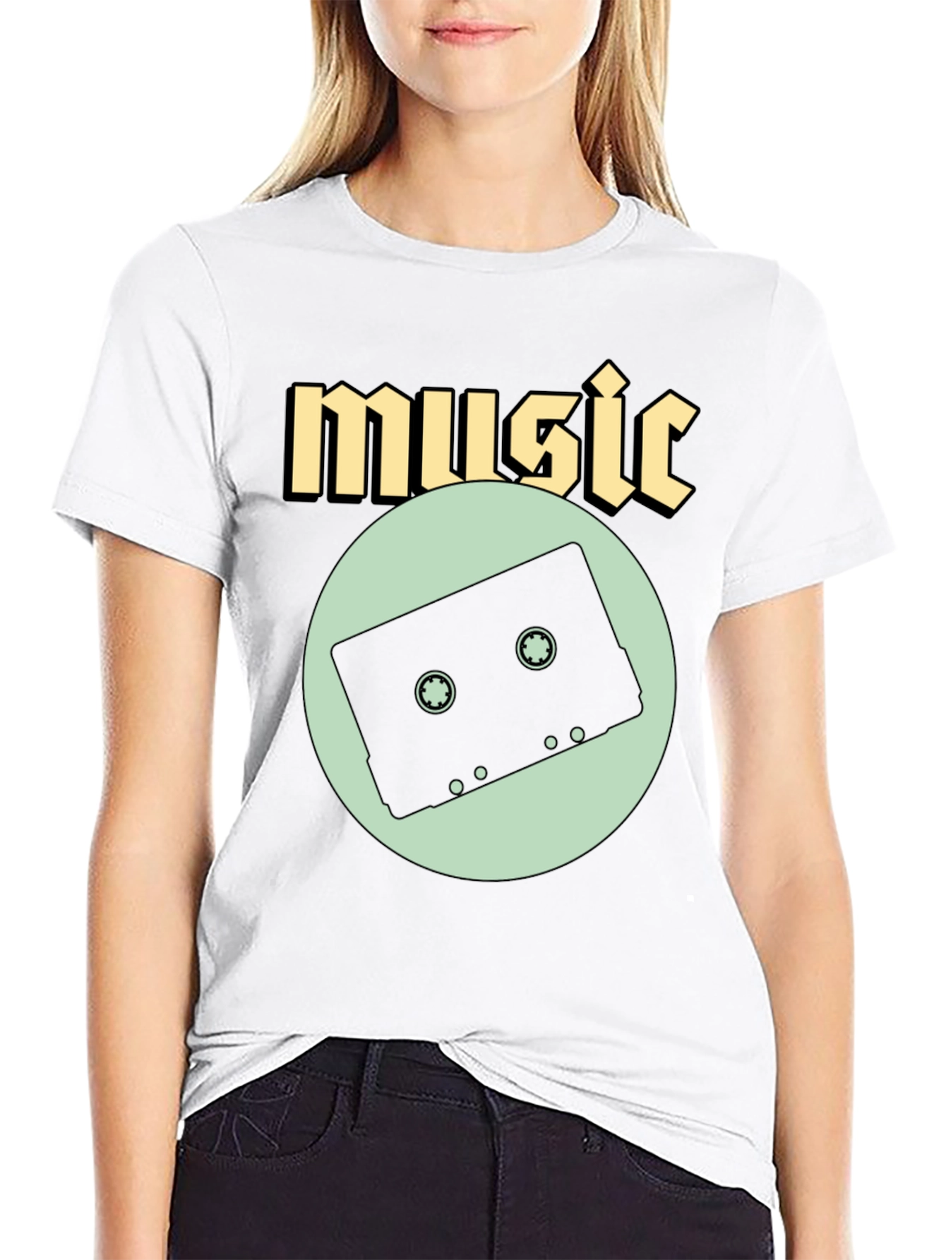 Black Music Cassette Graphic Tee view 9