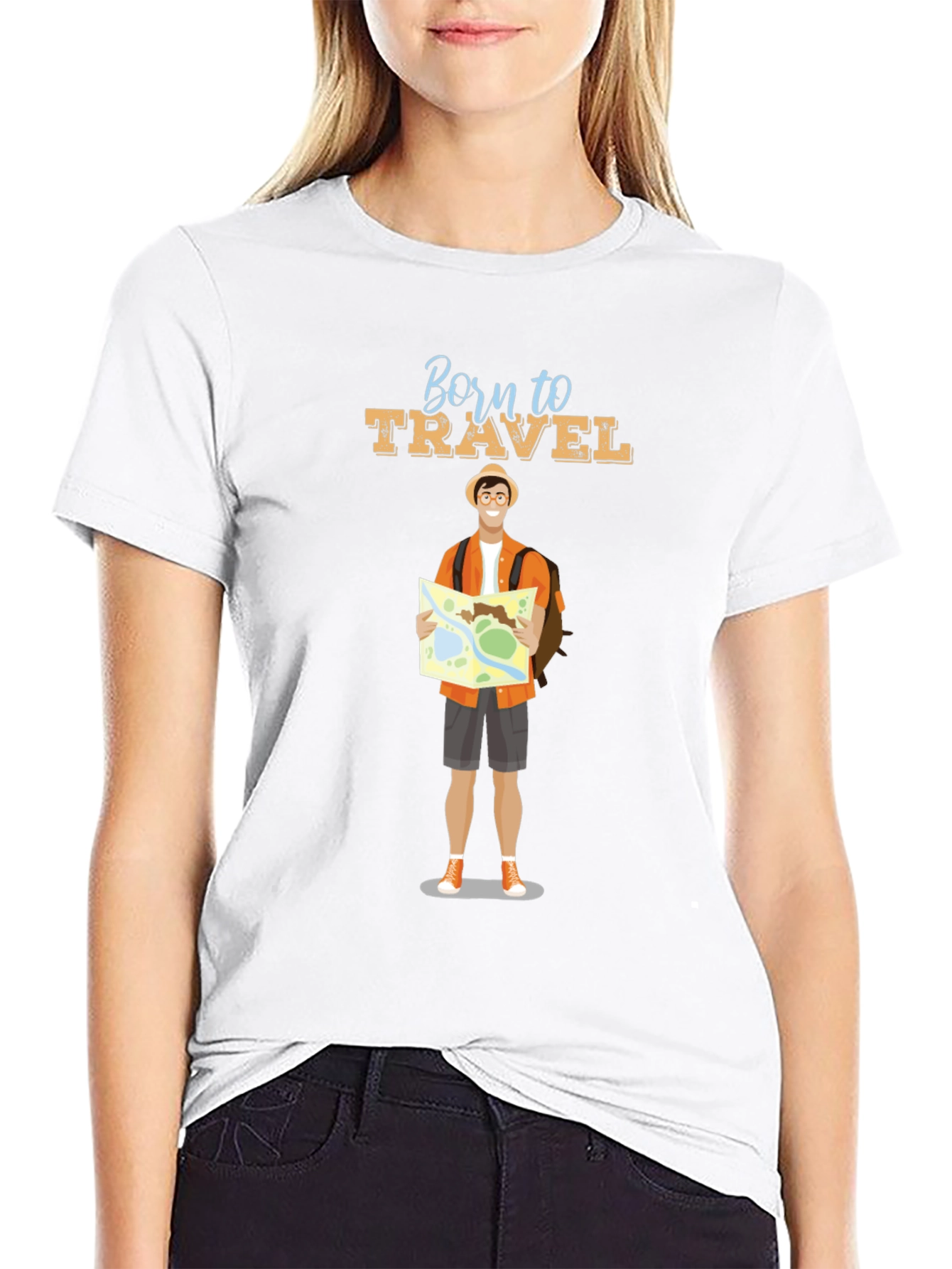 Black Born to Travel Graphic Tee - Adventure Awaits! view 9