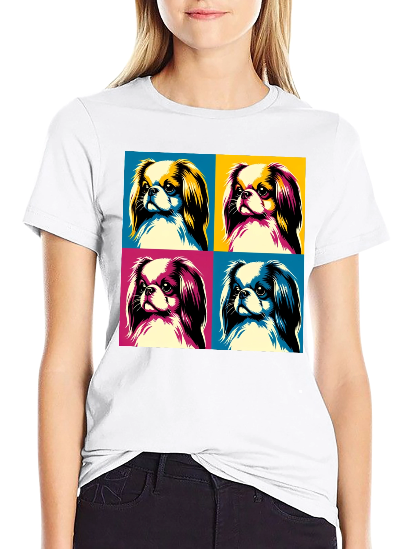 Black Pop Art Dog Graphic Tee - Stylish Canine Design view 9