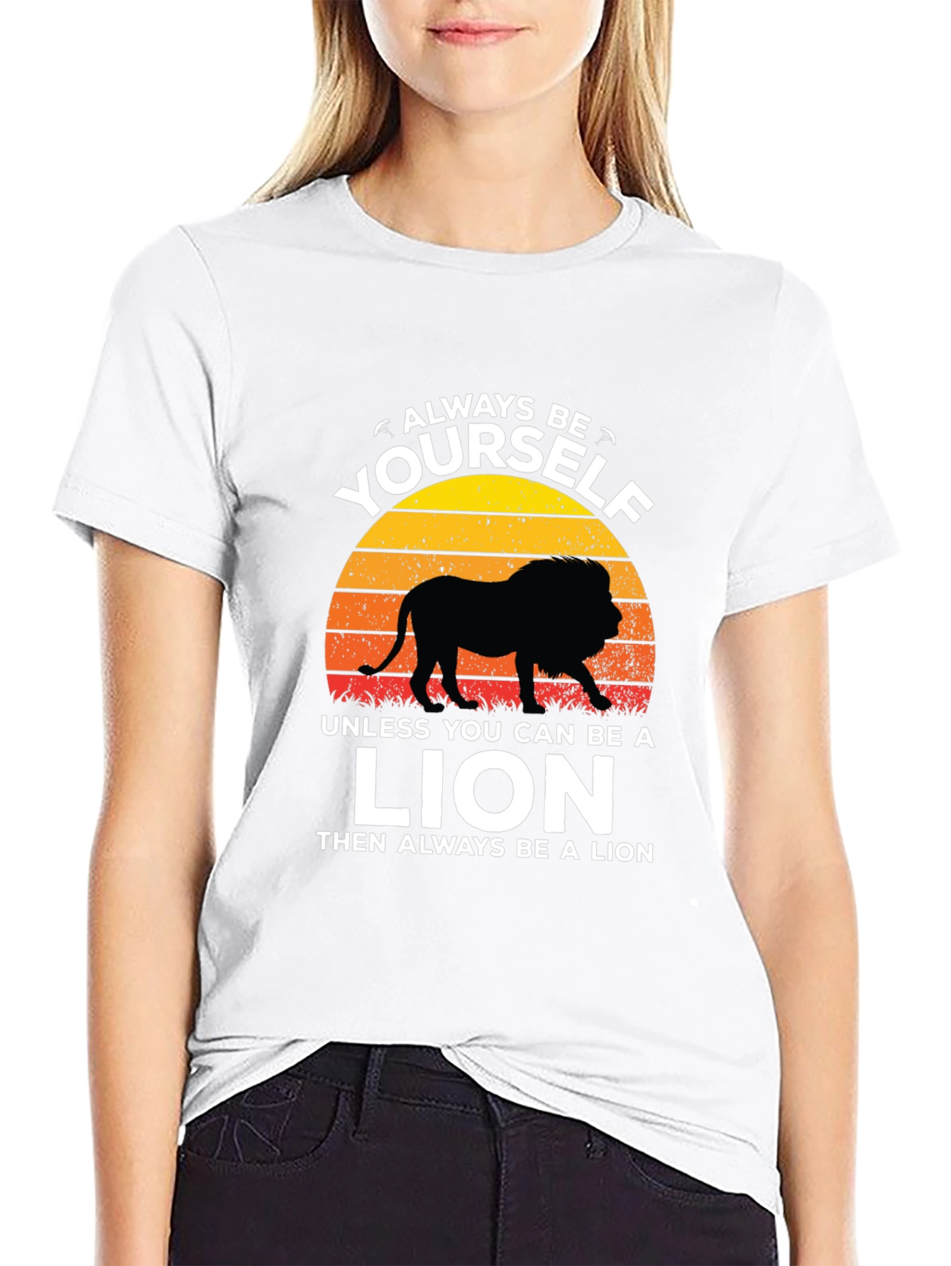 Black Always Be Yourself Unless Lion T-Shirt view 9