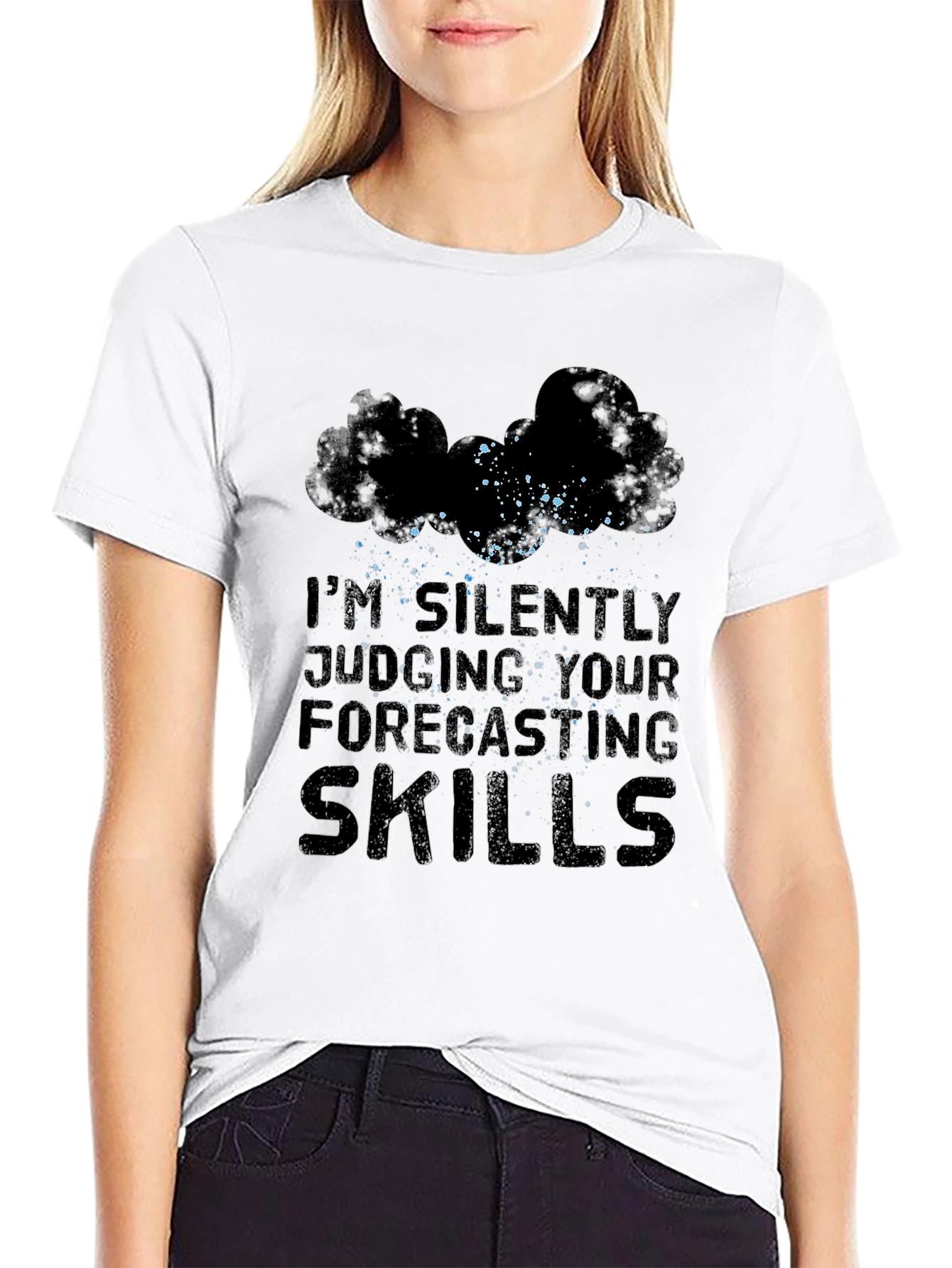 Black Funny Weather Forecast T-Shirt - Judging Skills view 9