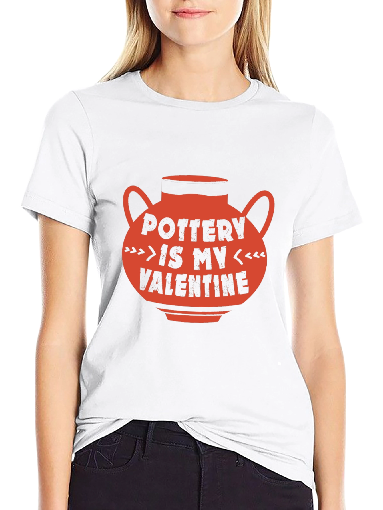 Black Pottery Is My Valentine T-Shirt view 9