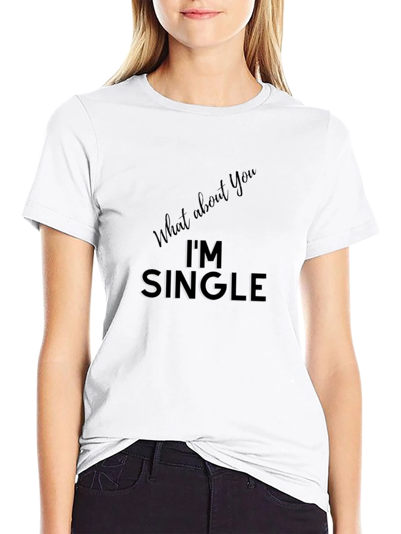 Black I'm Single T-Shirt - Black Funny Dating Tee view 9