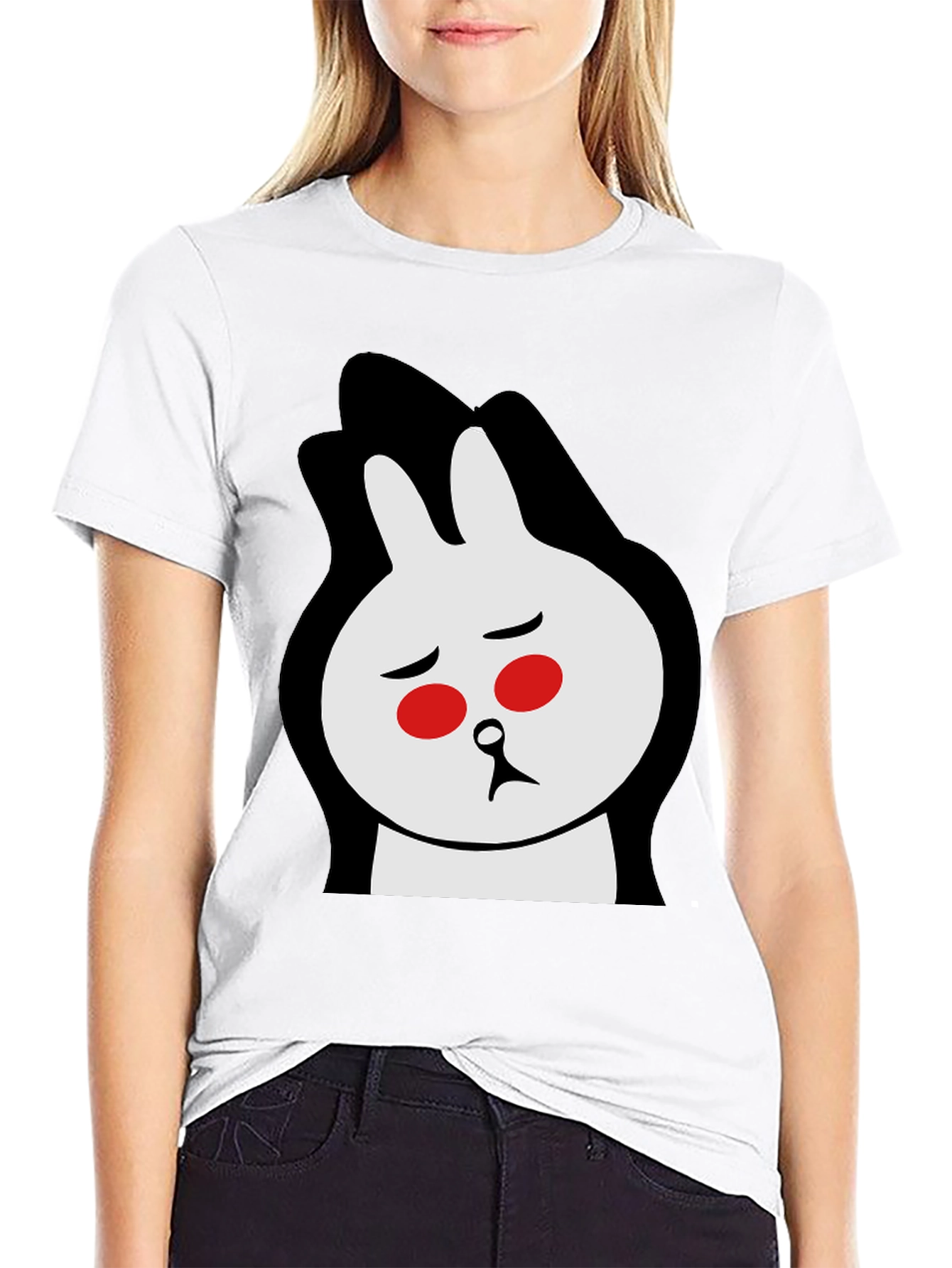 Black Sad Bunny Graphic Tee - Black Cotton Blend view 9