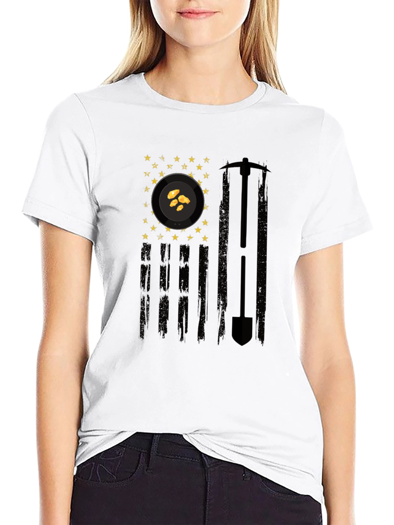 Black Gold Mining Flag Graphic Tee - Prospector's Pride view 9