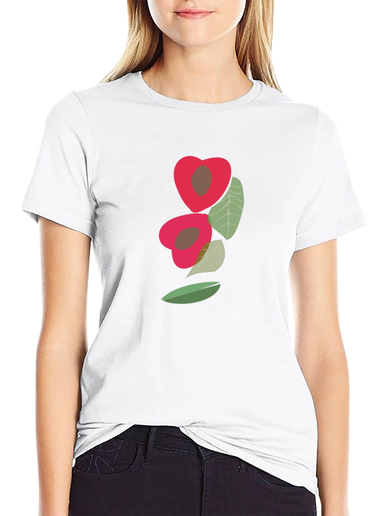Black Unique Fruit Graphic Tee - Modern Casual Style view 9