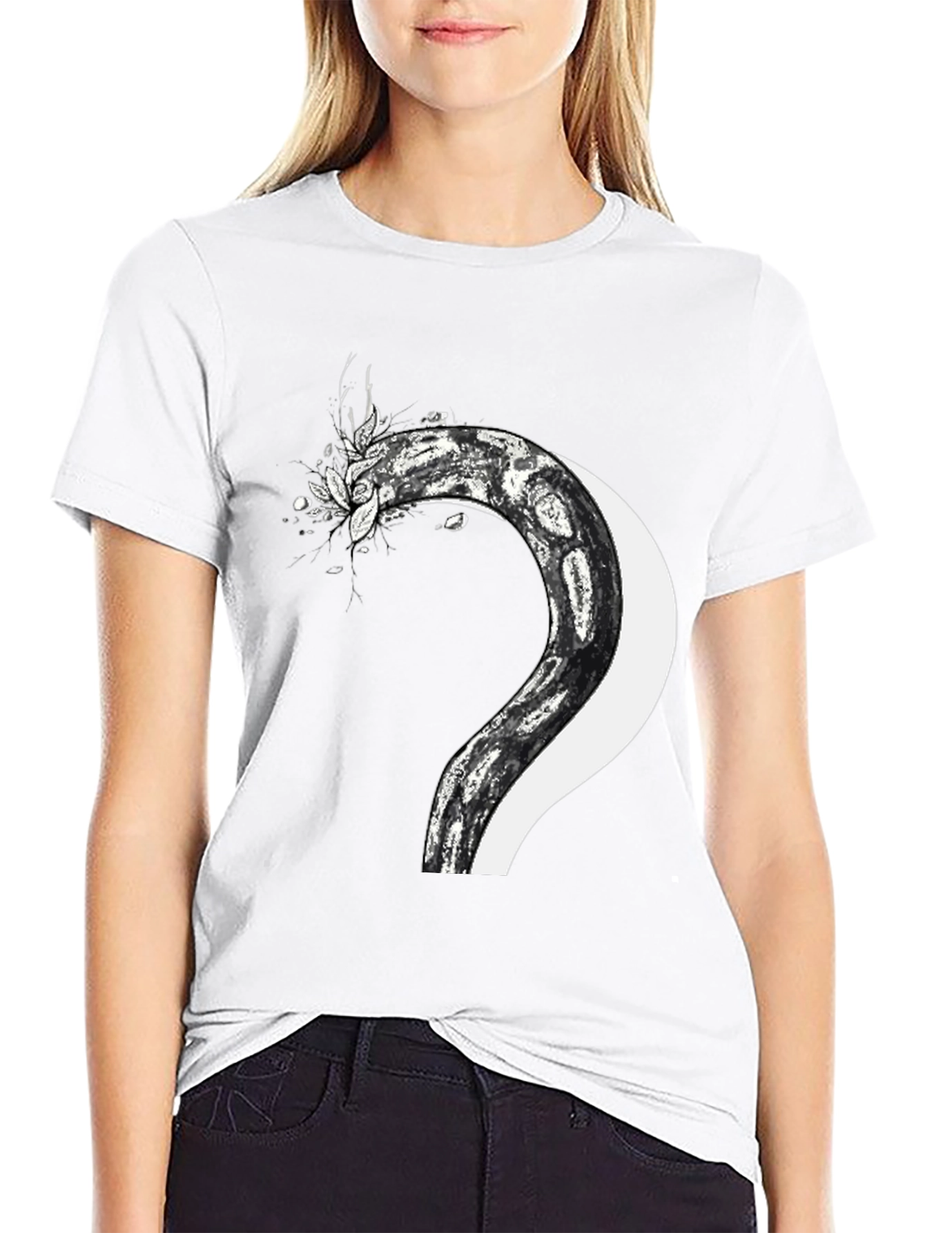 Black Serpent & Moon Graphic Tee - Men's Black T-Shirt view 9