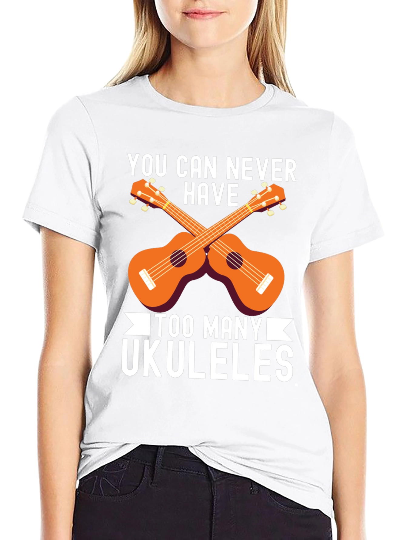 Black Ukulele Lover T-Shirt - Too Many Ukuleles view 9