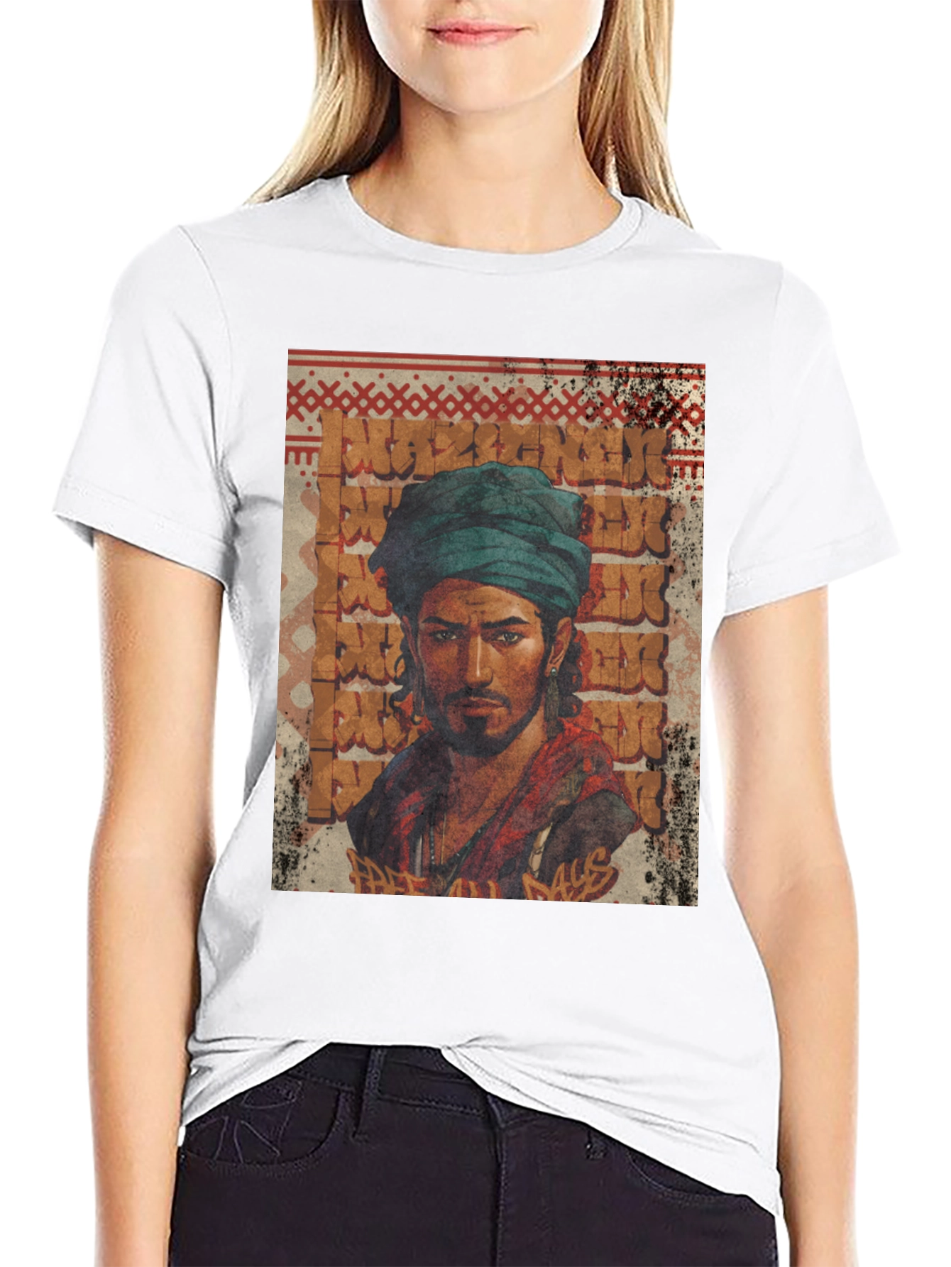 Black Urban Turban Graphic Tee - Cool Streetwear Style view 9