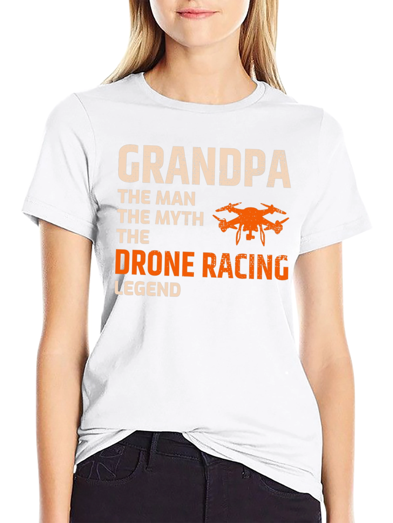 Black Grandpa Drone Racing Legend T-Shirt view 9