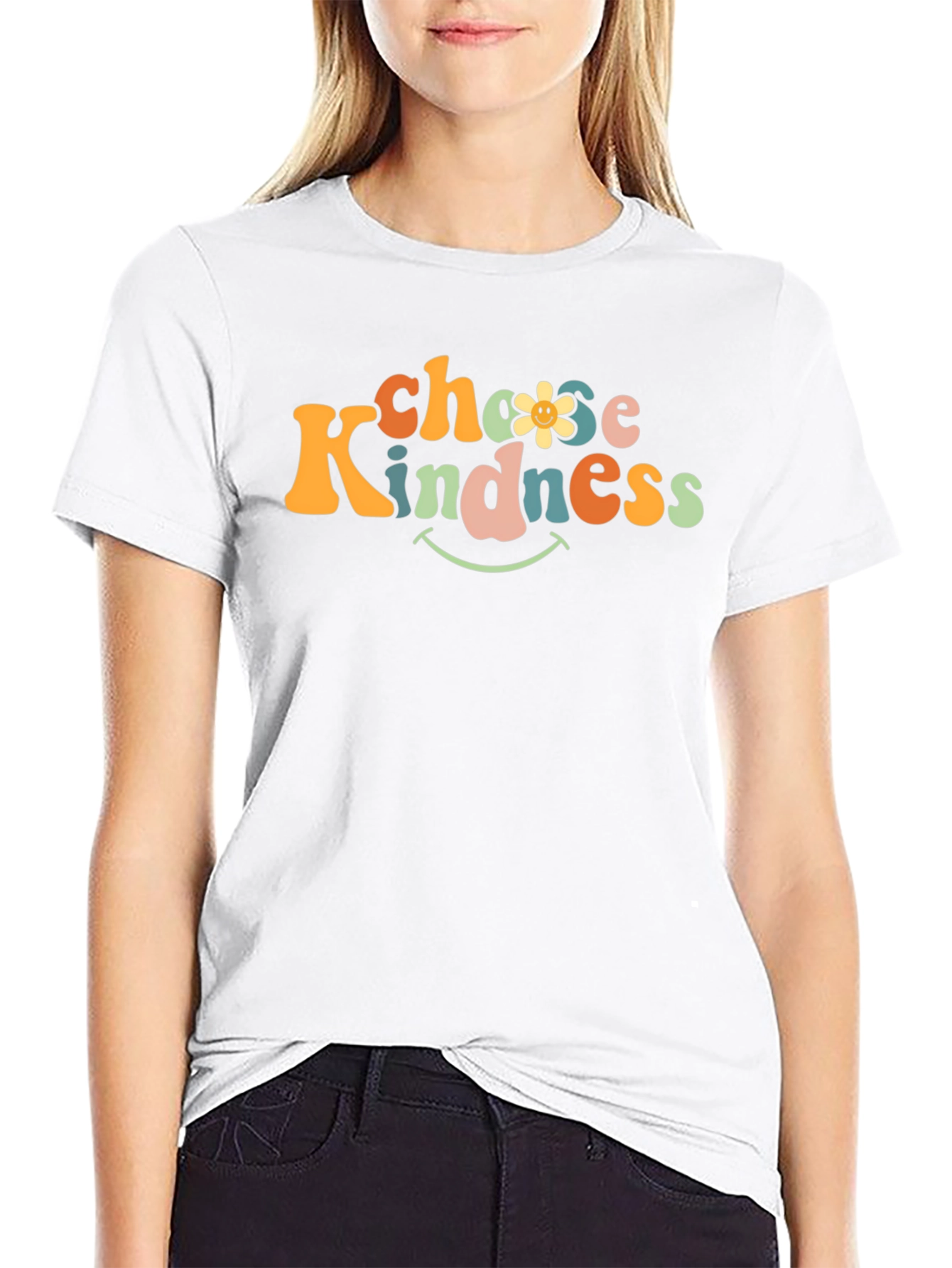 Black Choose Kindness Graphic Tee - Retro Style view 9