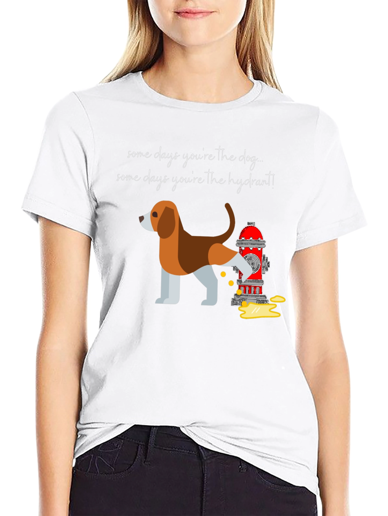 Black Dog and Hydrant Graphic T-Shirt - Funny & Stylish view 9