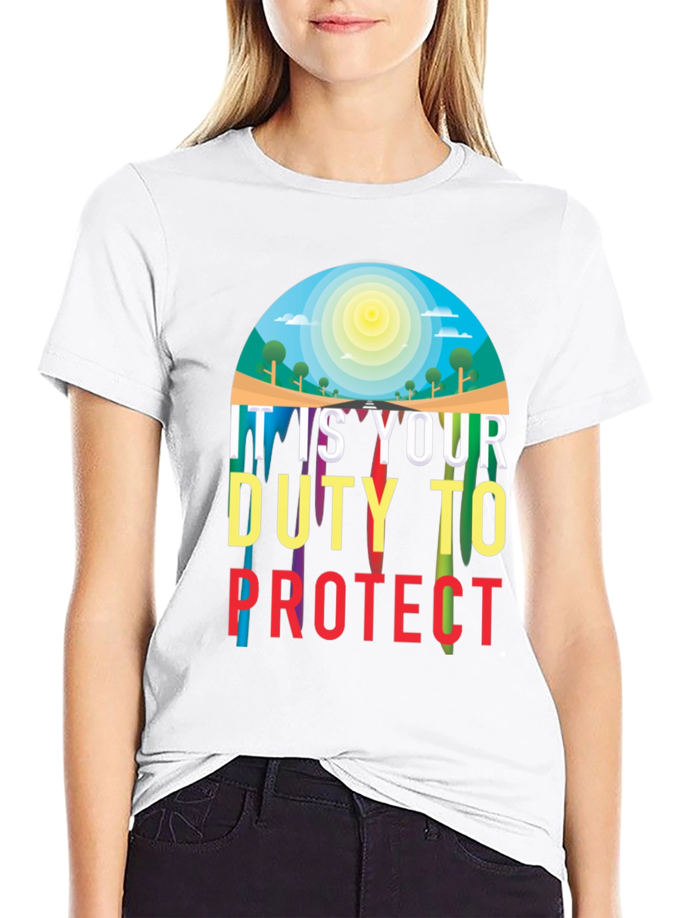 Black Duty to Protect Graphic T-Shirt view 9