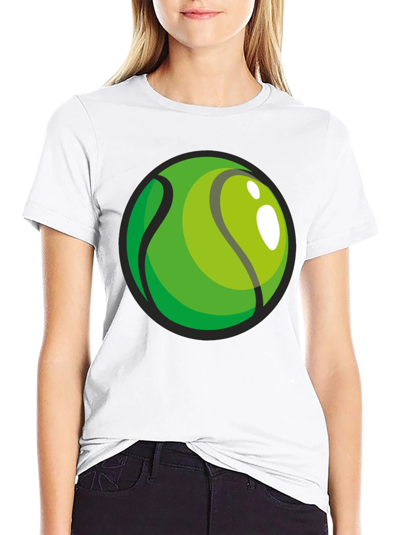 Black Tennis Ball Graphic Black T-Shirt view 9