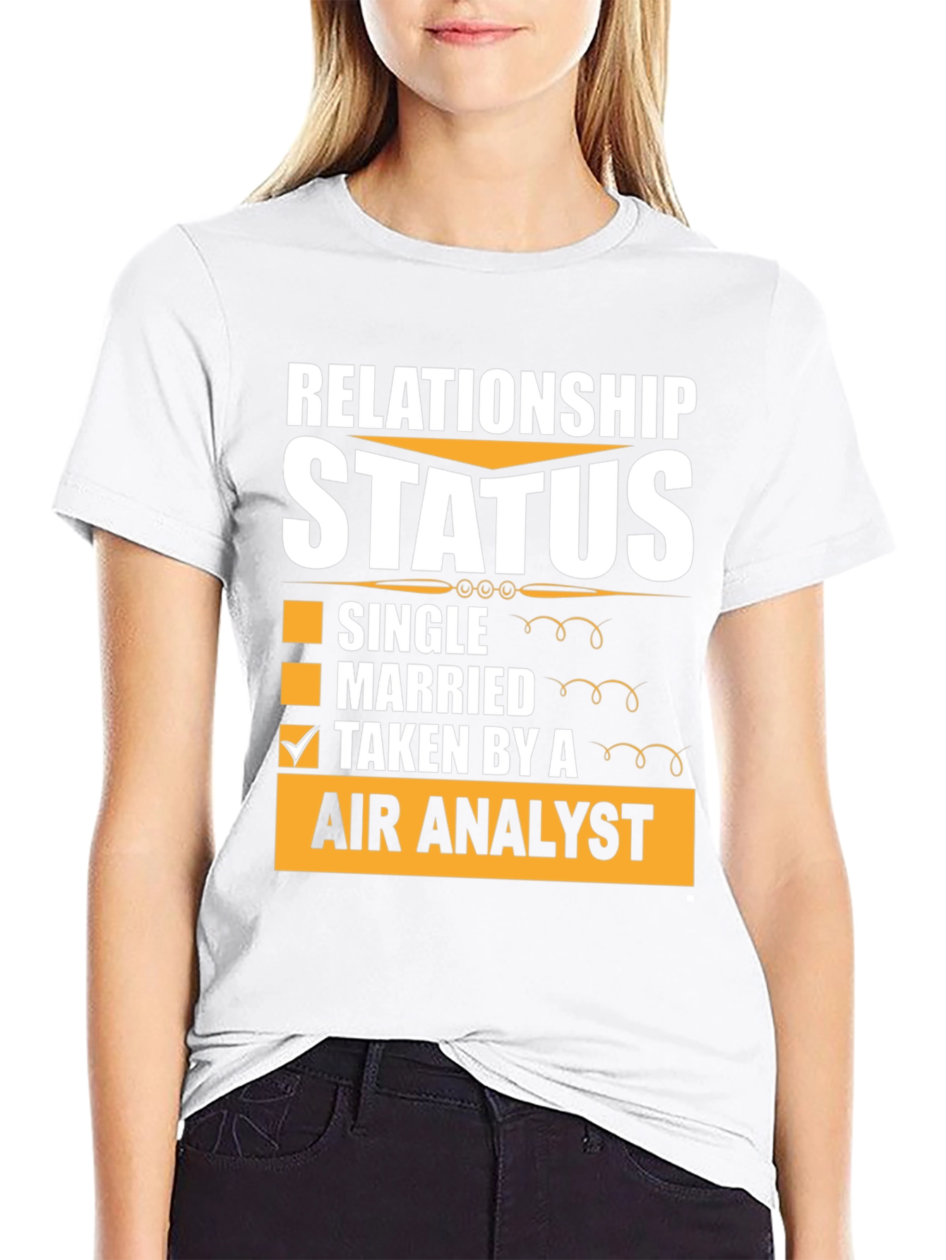 Black Relationship Status Taken By Air Analyst T-Shirt view 9