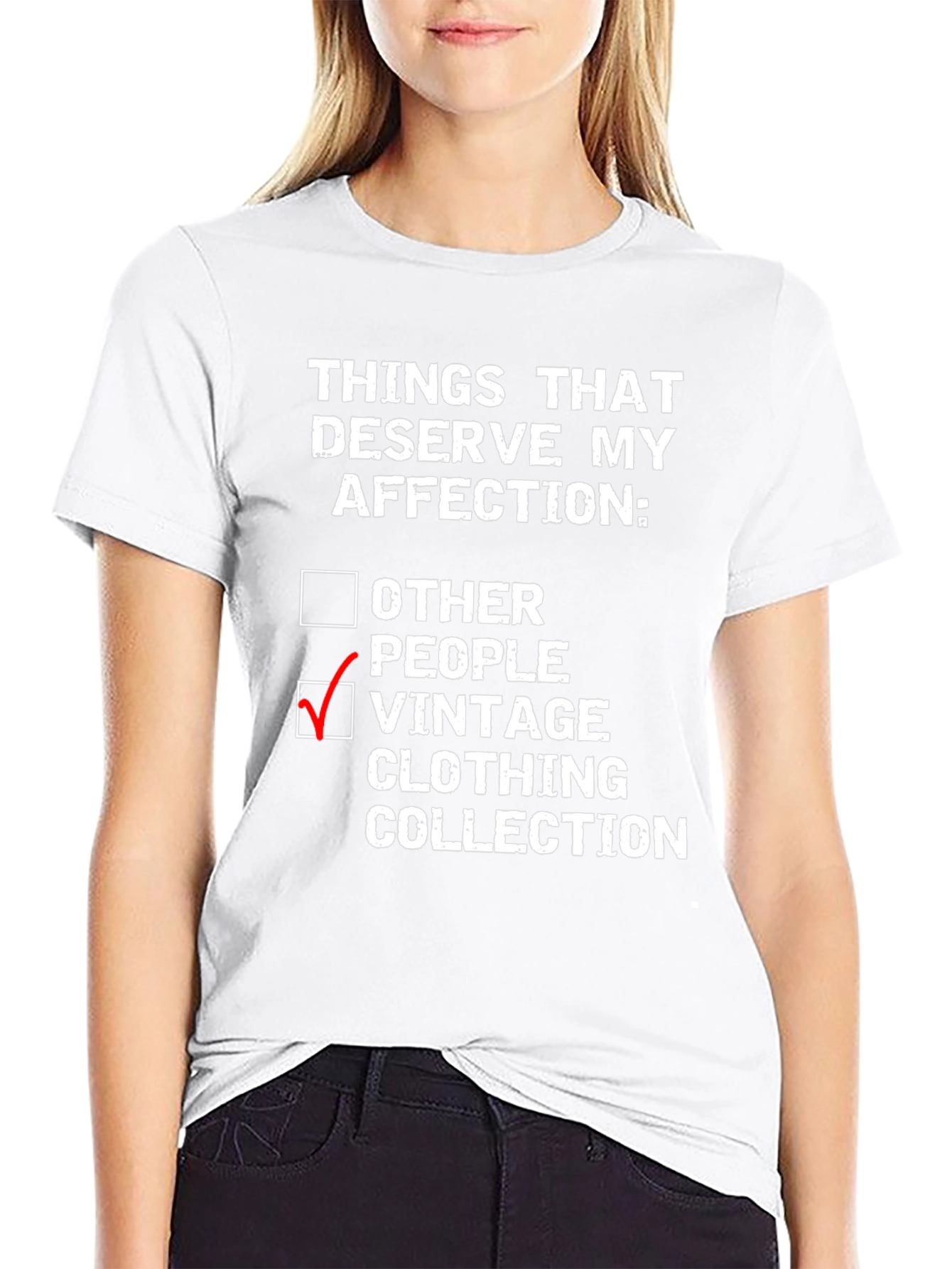 Black Vintage Clothing Collector T-Shirt: Affection Priorities view 9