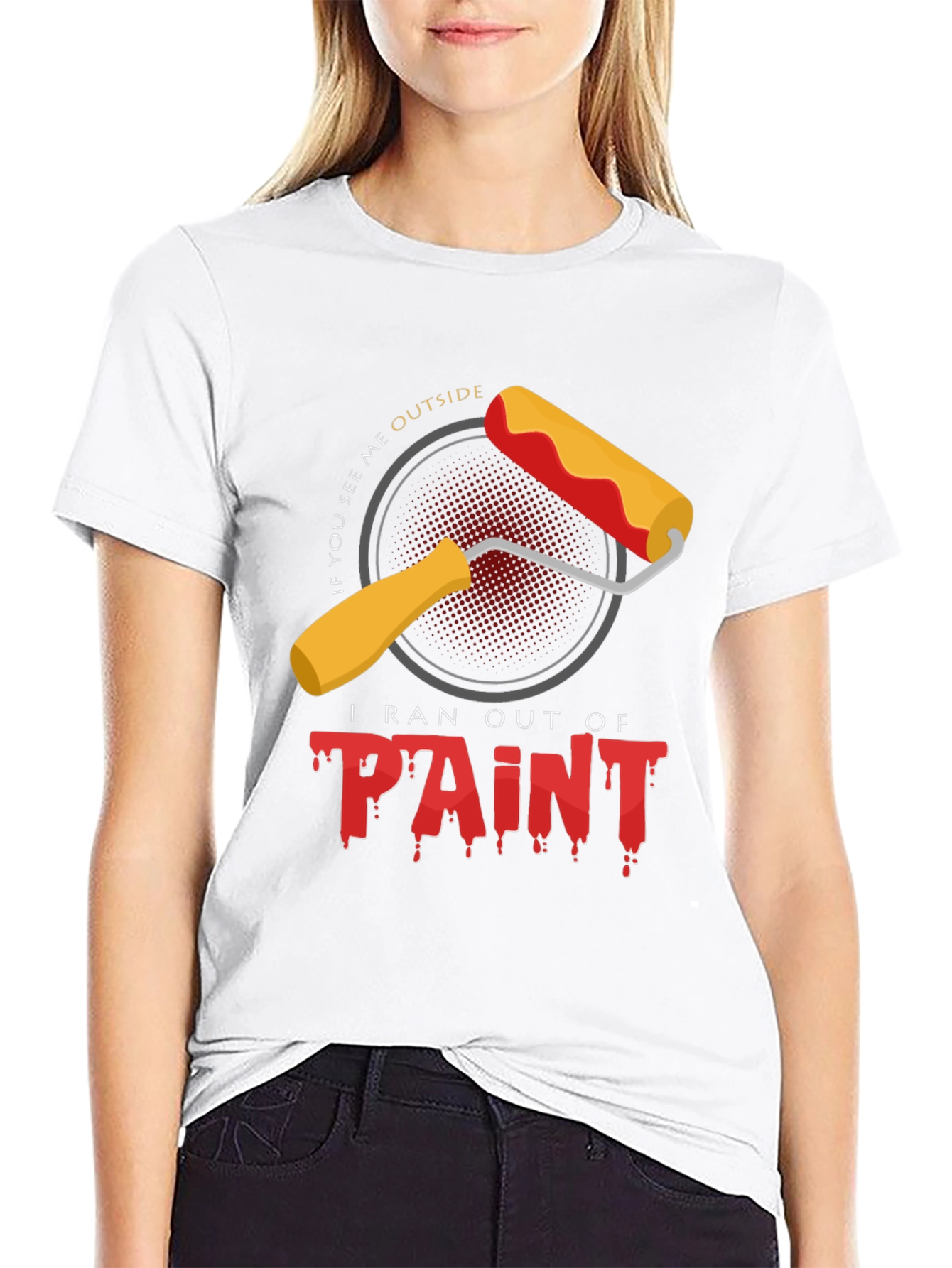 Black I Ran Out of Paint T-Shirt - Funny Painter Tee view 9