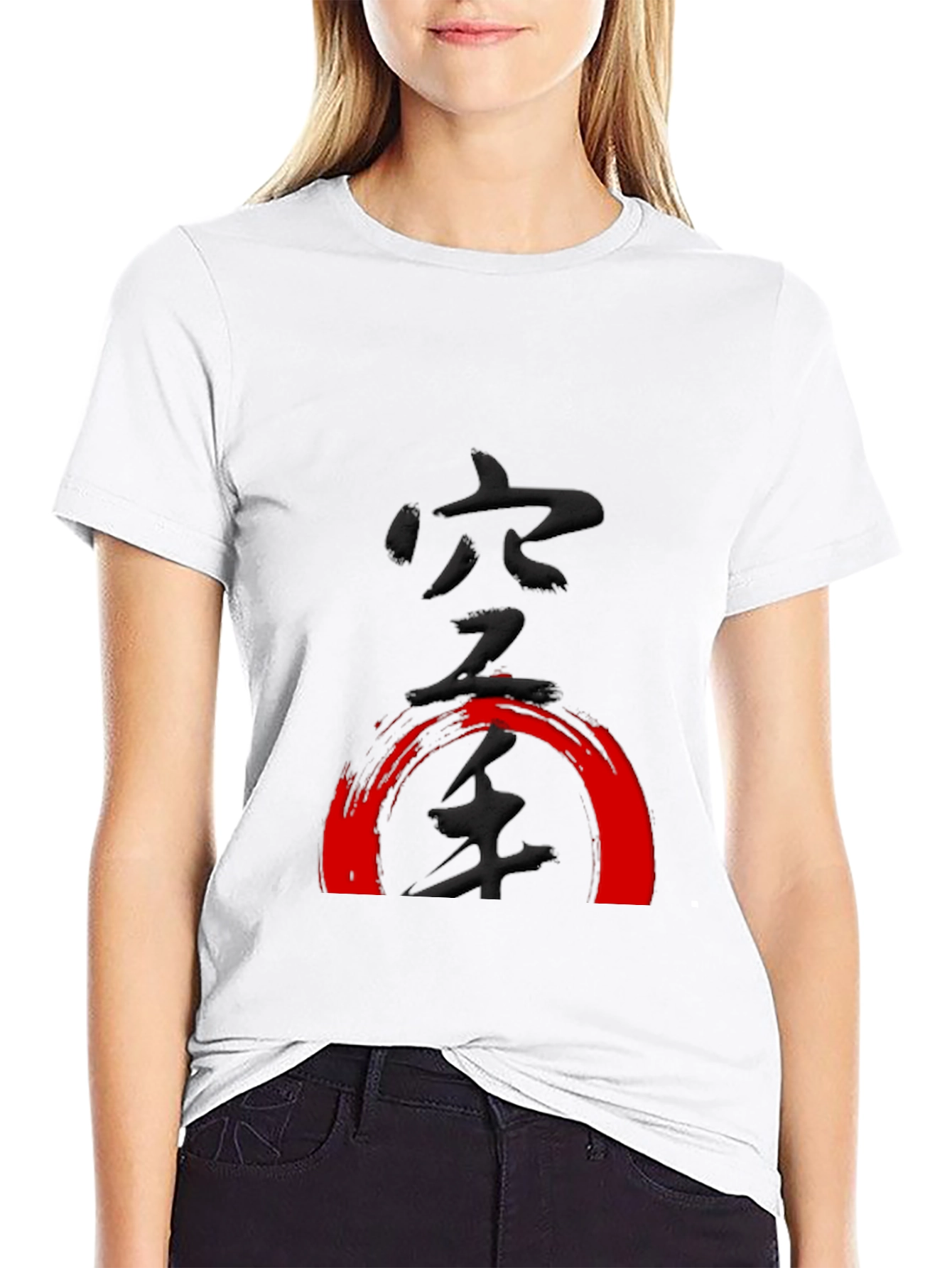 Black Karate Kanji Graphic Tee - Black Cotton Martial Arts Shirt view 9