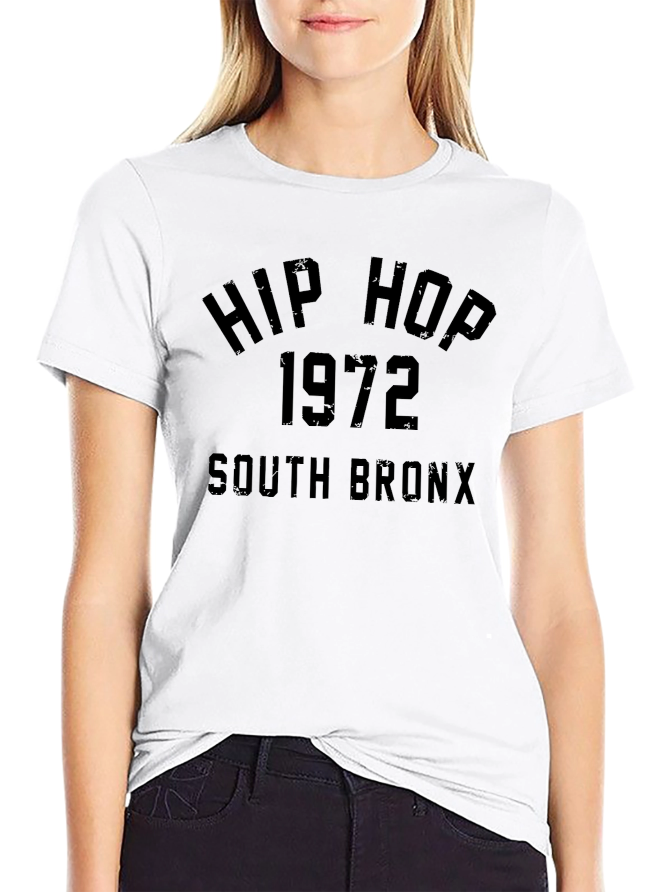 Black Hip Hop 1972 South Bronx Black Graphic T-Shirt view 9