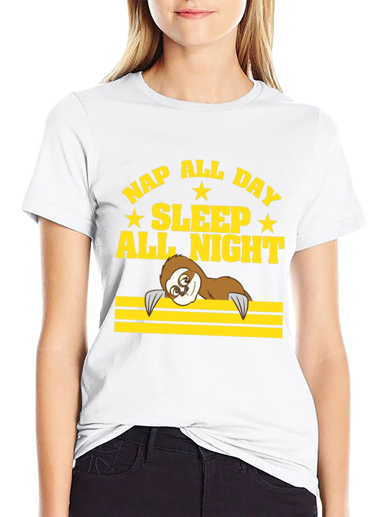 Black Nap All Day Sloth T-Shirt view 9