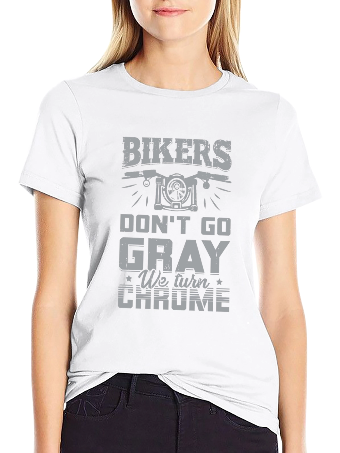 Black Bikers Don't Go Gray - Chrome T-Shirt view 9