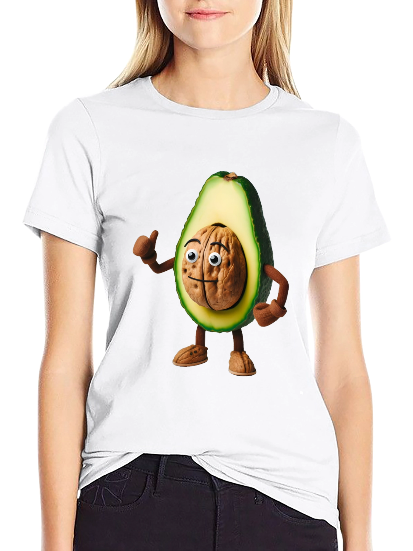 Black Avocado Brain Funny Graphic T-Shirt view 9