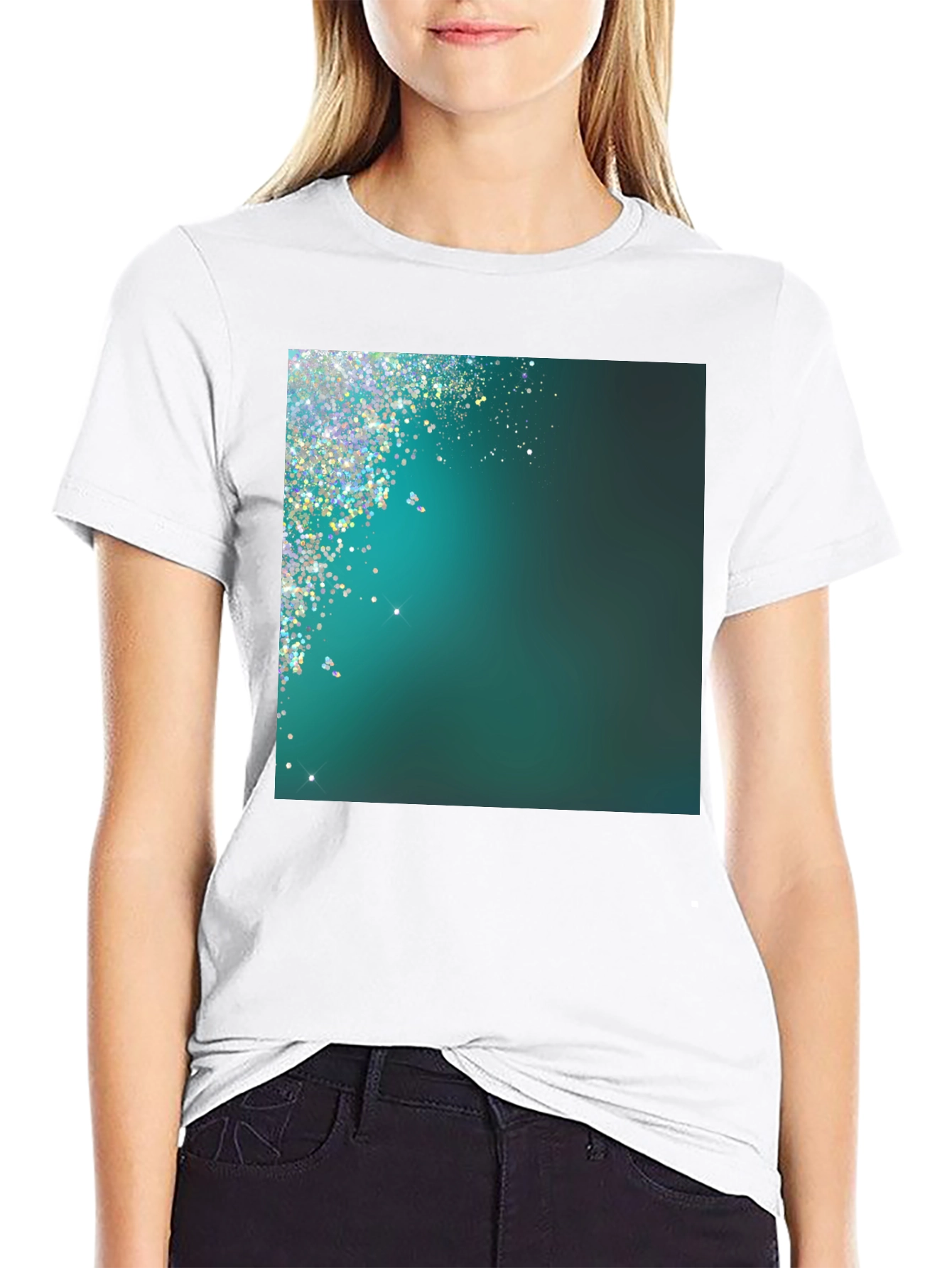 Black Sparkling Gradient Tee view 9