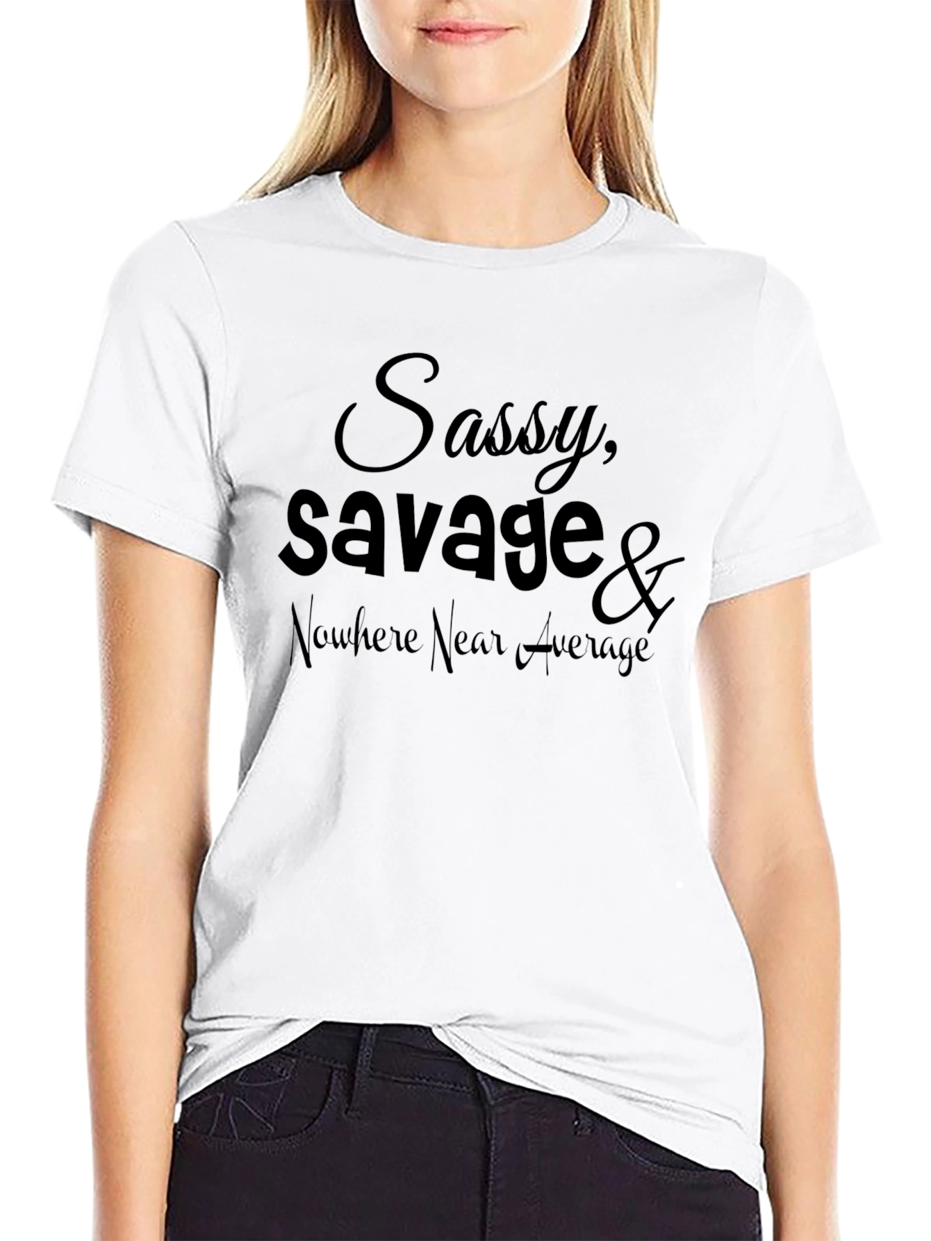 Black Sassy Savage Graphic Tee - Black view 9