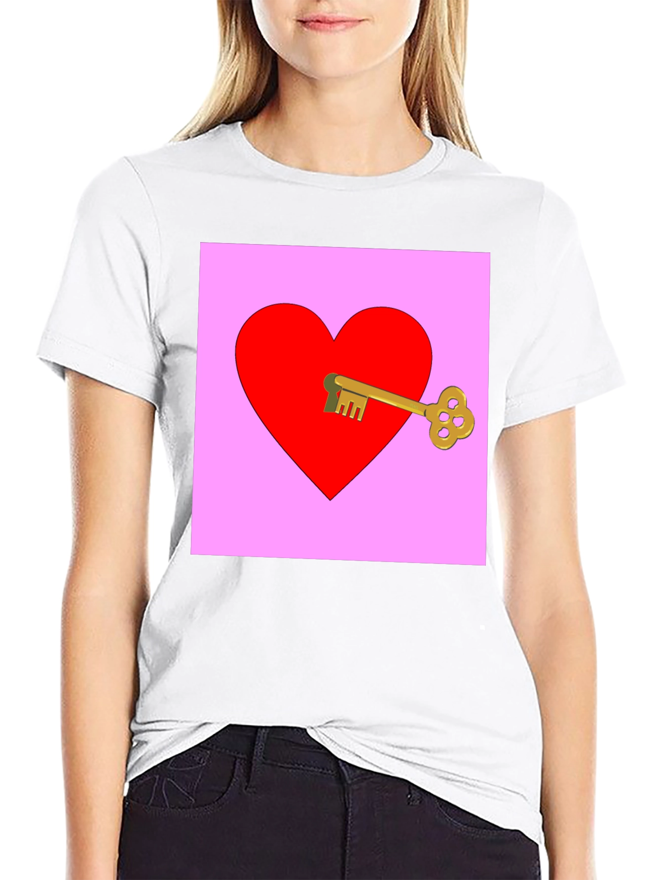 Black Key to My Heart Graphic Tee - Black view 9