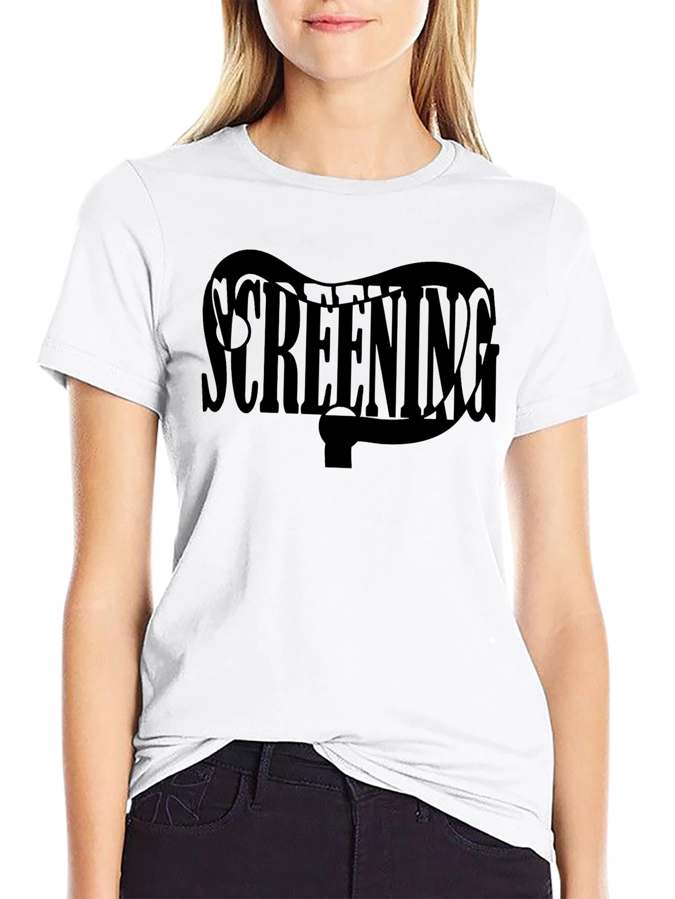 Black Screening Graphic Black T-Shirt view 9