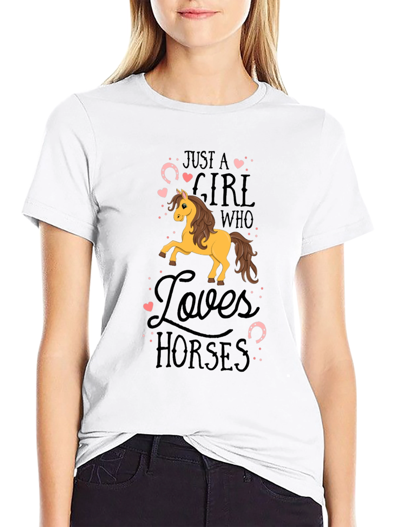 Black Girl Who Loves Horses Black T-Shirt view 9