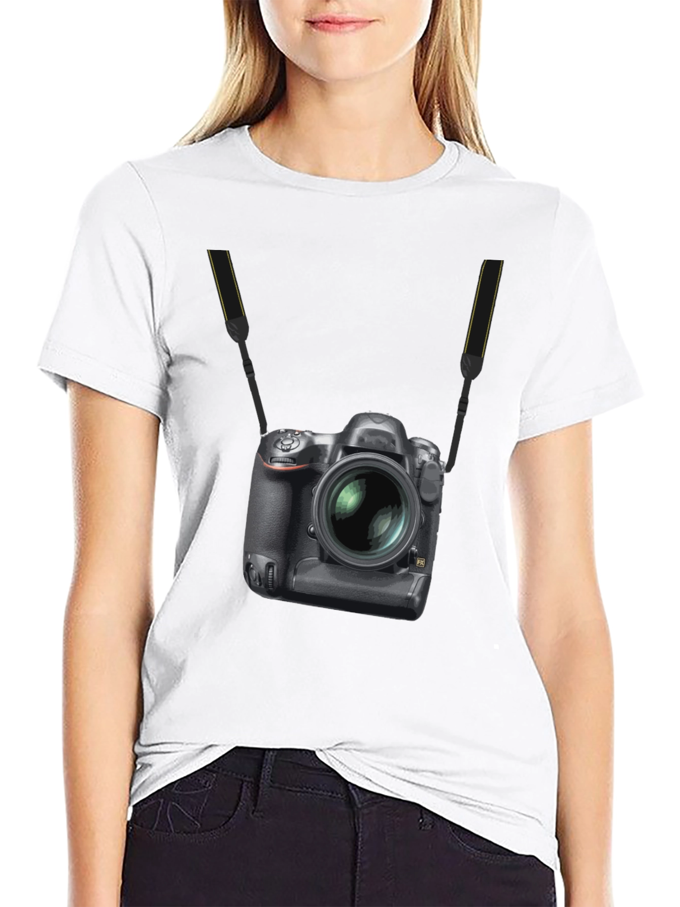 Black Camera Graphic Black T-Shirt view 9
