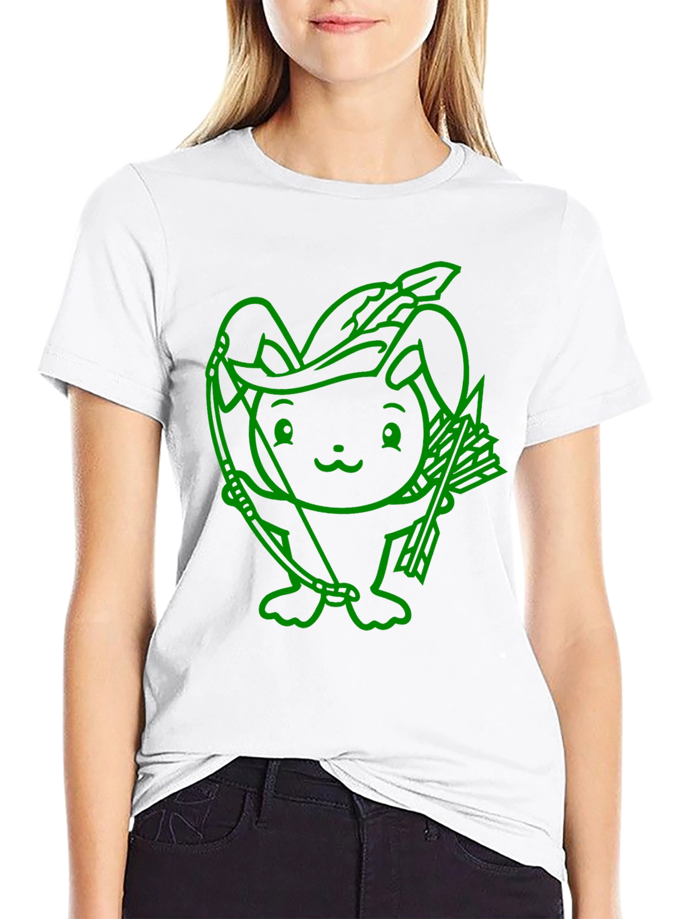 Black Robin Hood Bunny Graphic Tee view 9
