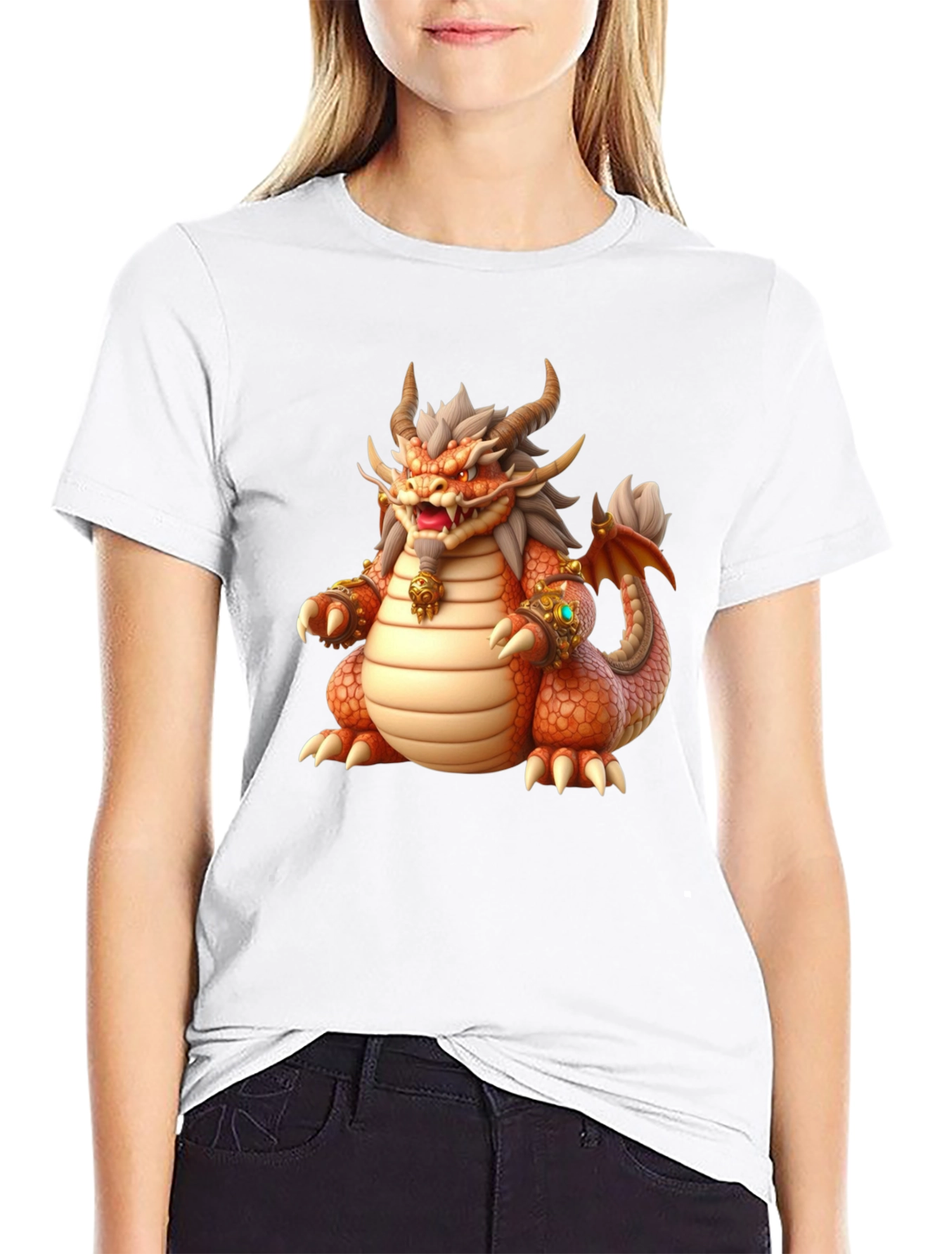 Black Dragon Graphic Tee - Fantasy Print view 9
