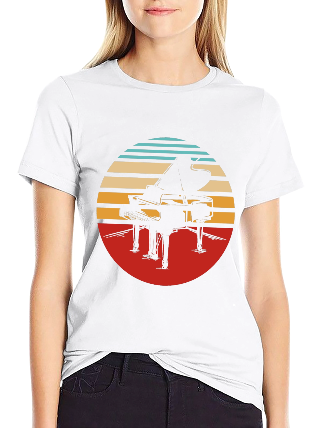 Retro Piano Graphic Tee - Stylish Comfort - 9