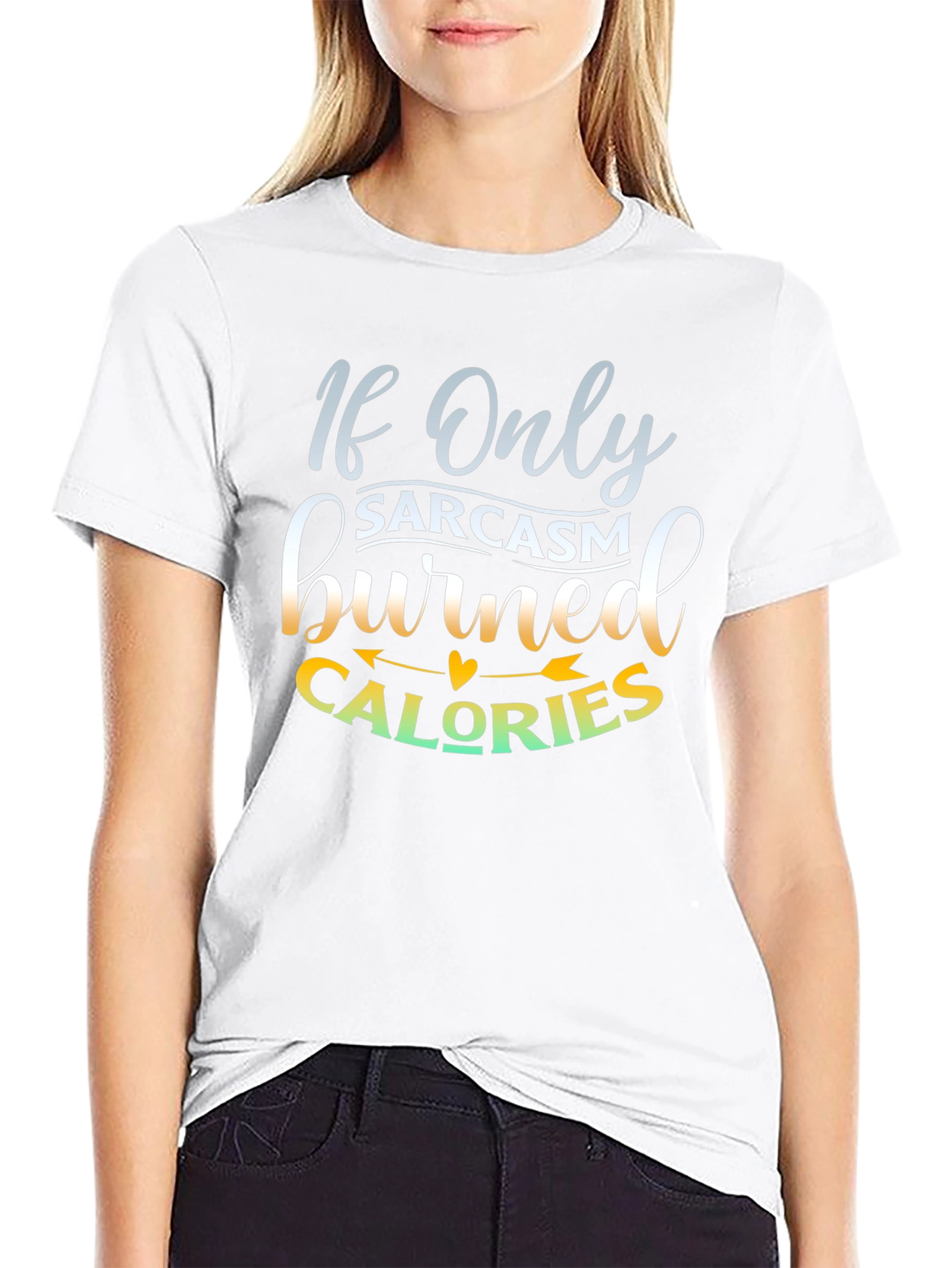 Black Sarcasm Calories Graphic T-Shirt - Unisex view 9