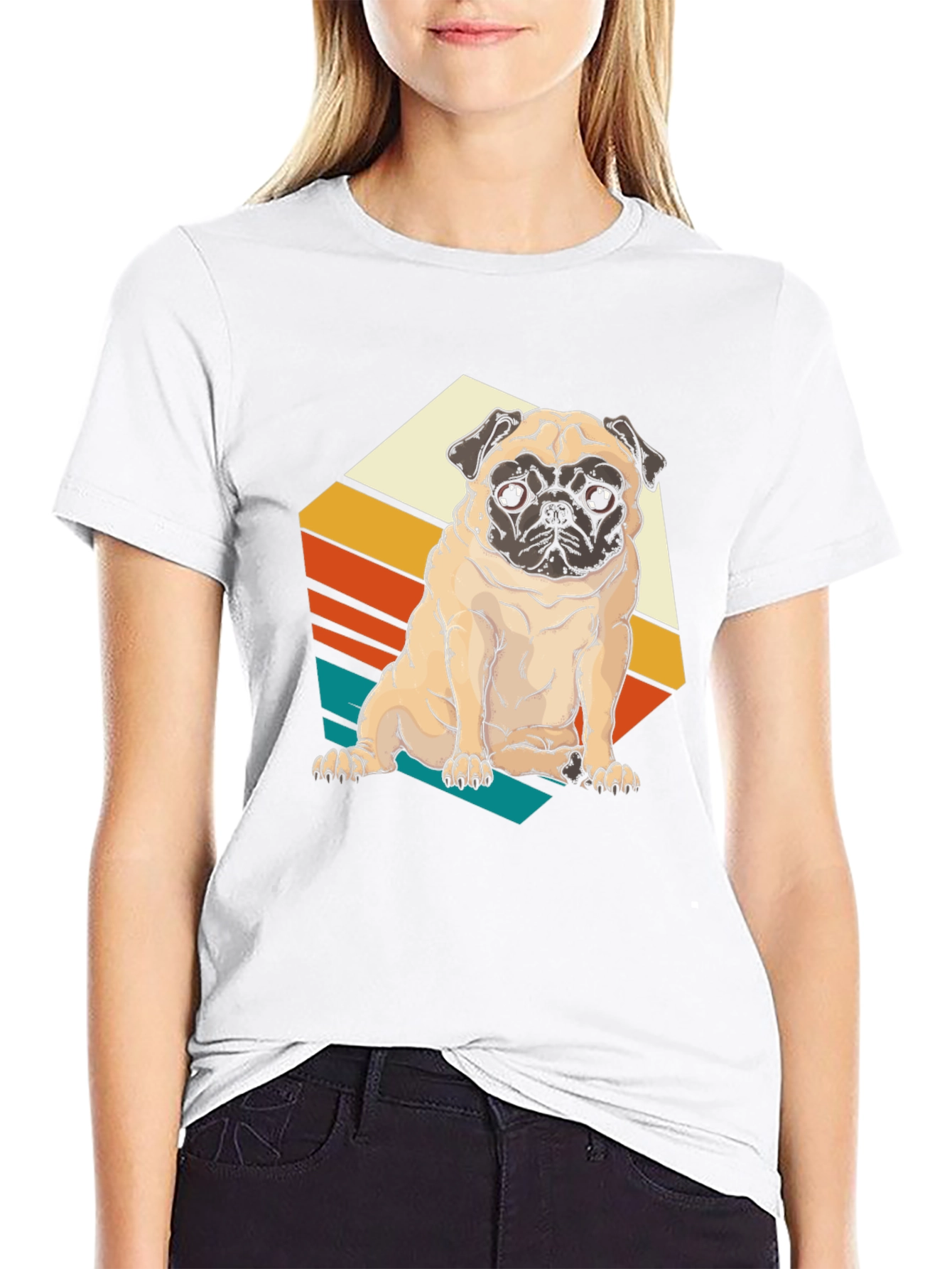 Black Retro Pug T-Shirt - Vintage Dog Lover Tee view 9