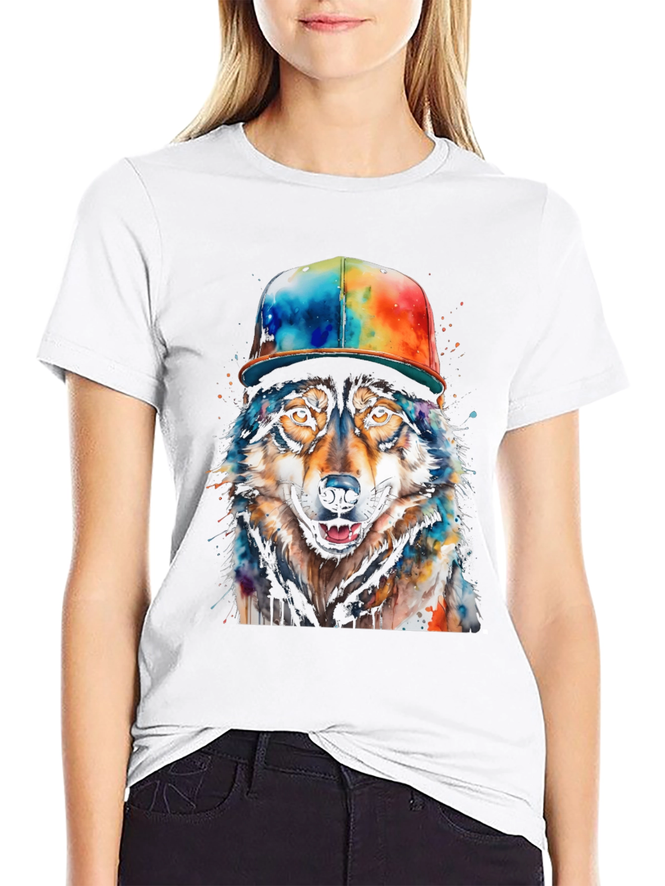 Black Wolf Graphic Tee - Men's Black T-Shirt view 9