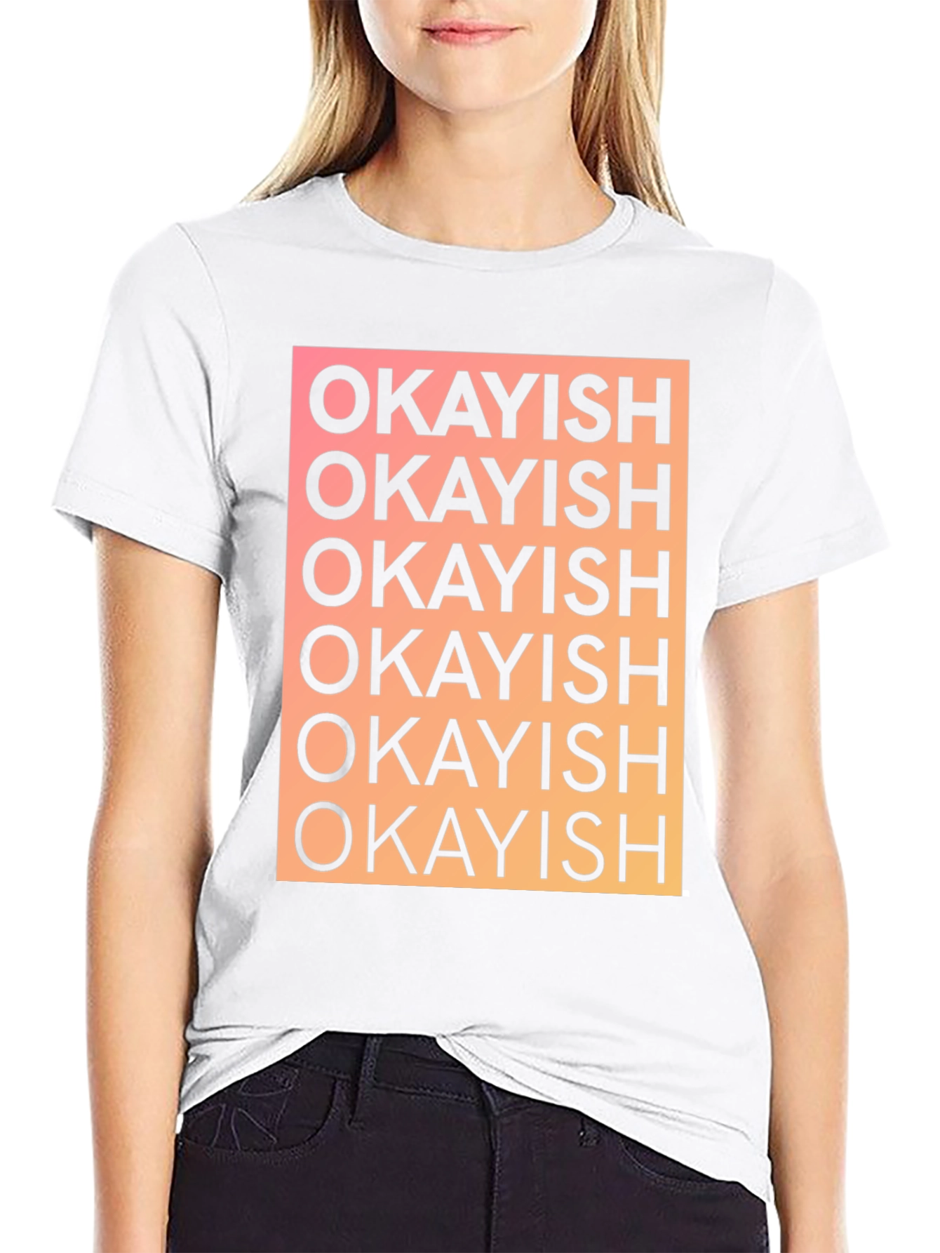 Black Okayish Graphic Print T-Shirt view 9