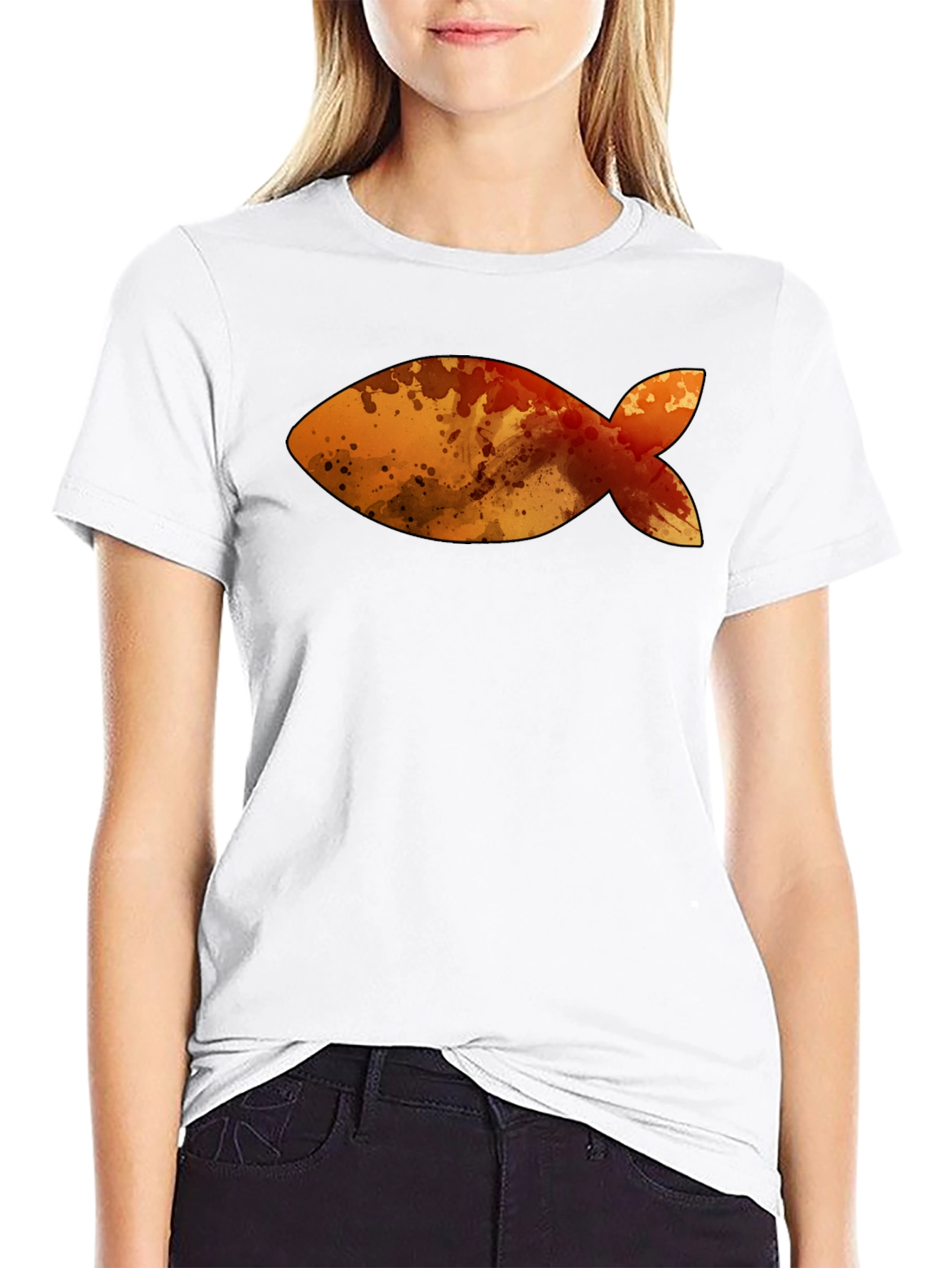 Fish Graphic Men's Black T-Shirt - 9