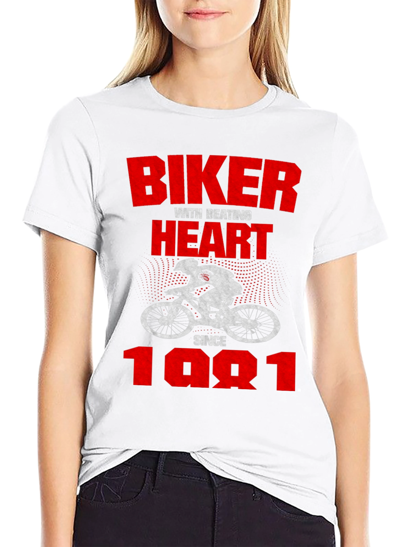 Black Biker Heartbeat Since 1981 Graphic Tee view 9