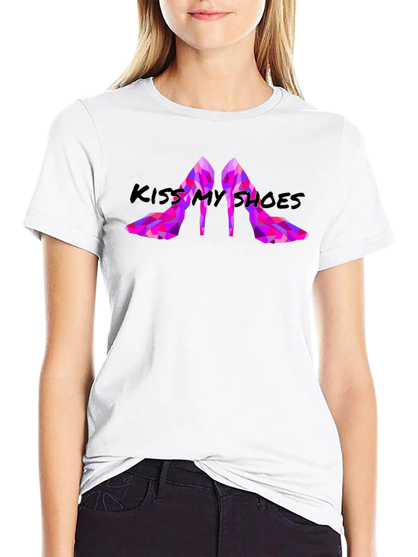Black Kiss My Shoes Graphic Tee - Stylish & Bold view 9