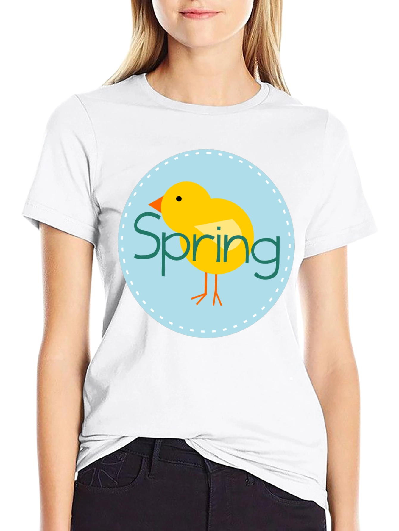 Black Spring Chick Graphic Tee - Unisex Black T-Shirt view 9