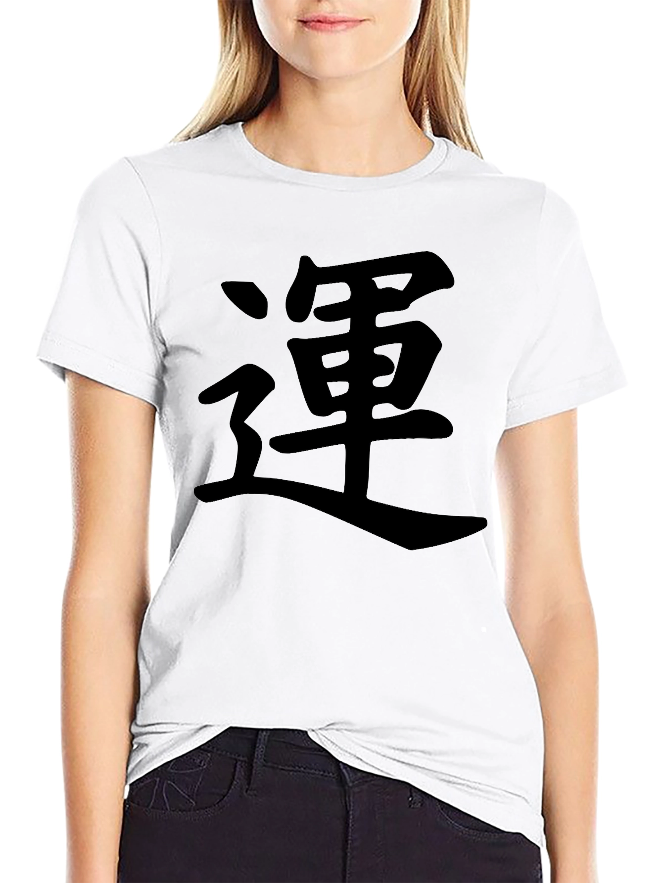 Black Black Tee with Kanji Graphic view 9