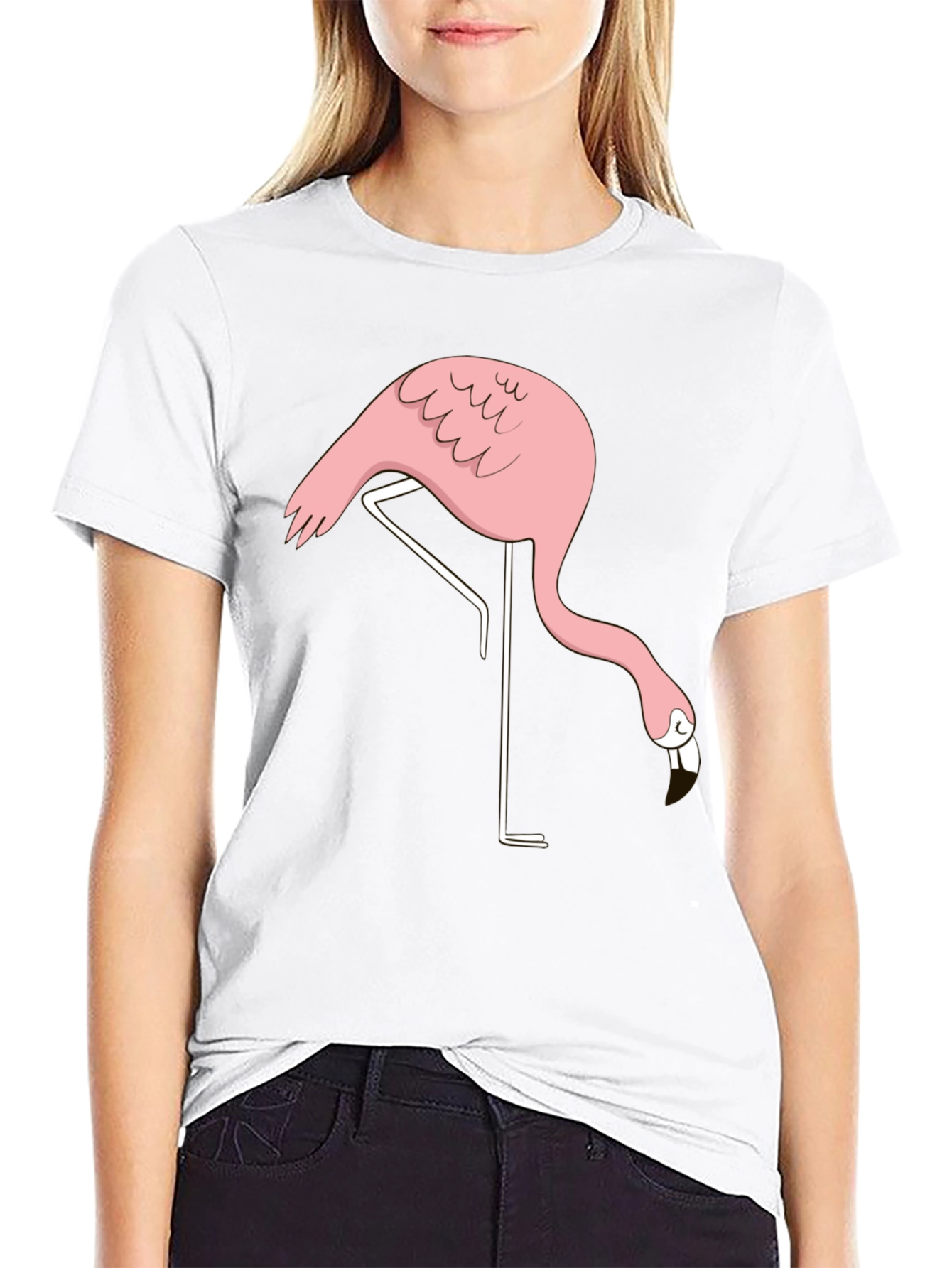 Black Black Flamingo Graphic Tee - Quirky Casual Style view 9