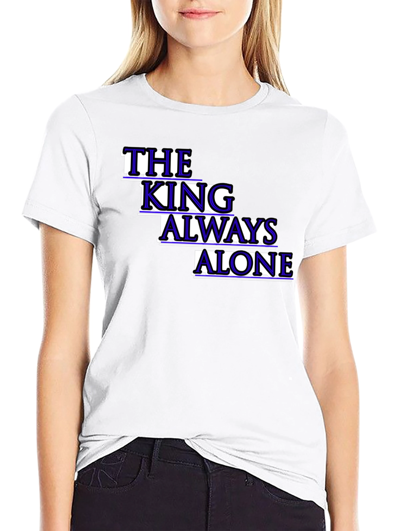 Black The King Always Alone Graphic Tee view 9